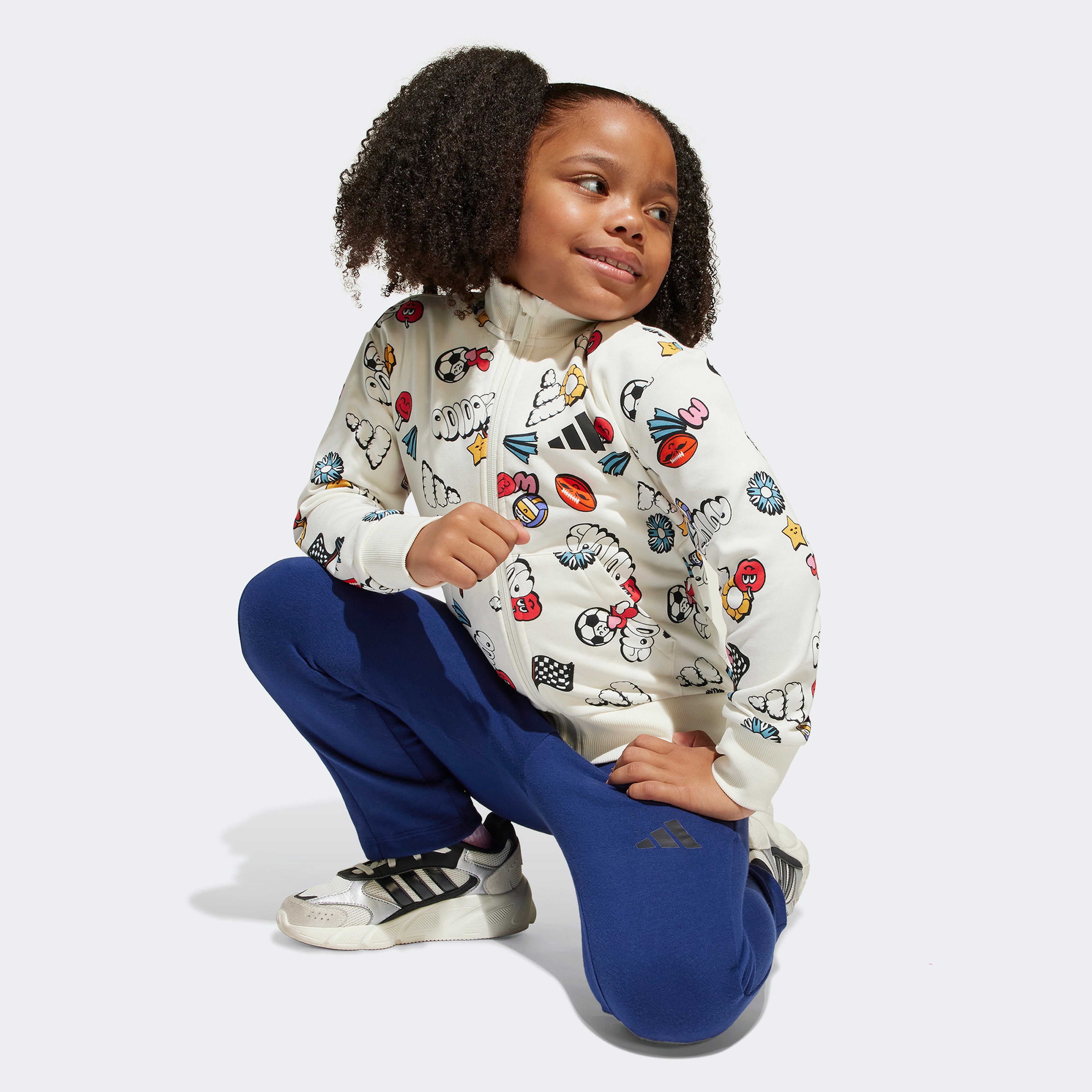 adidas Seasonal Essentials Fun Çocuk Beyaz/Mavi Eşofman Takımı