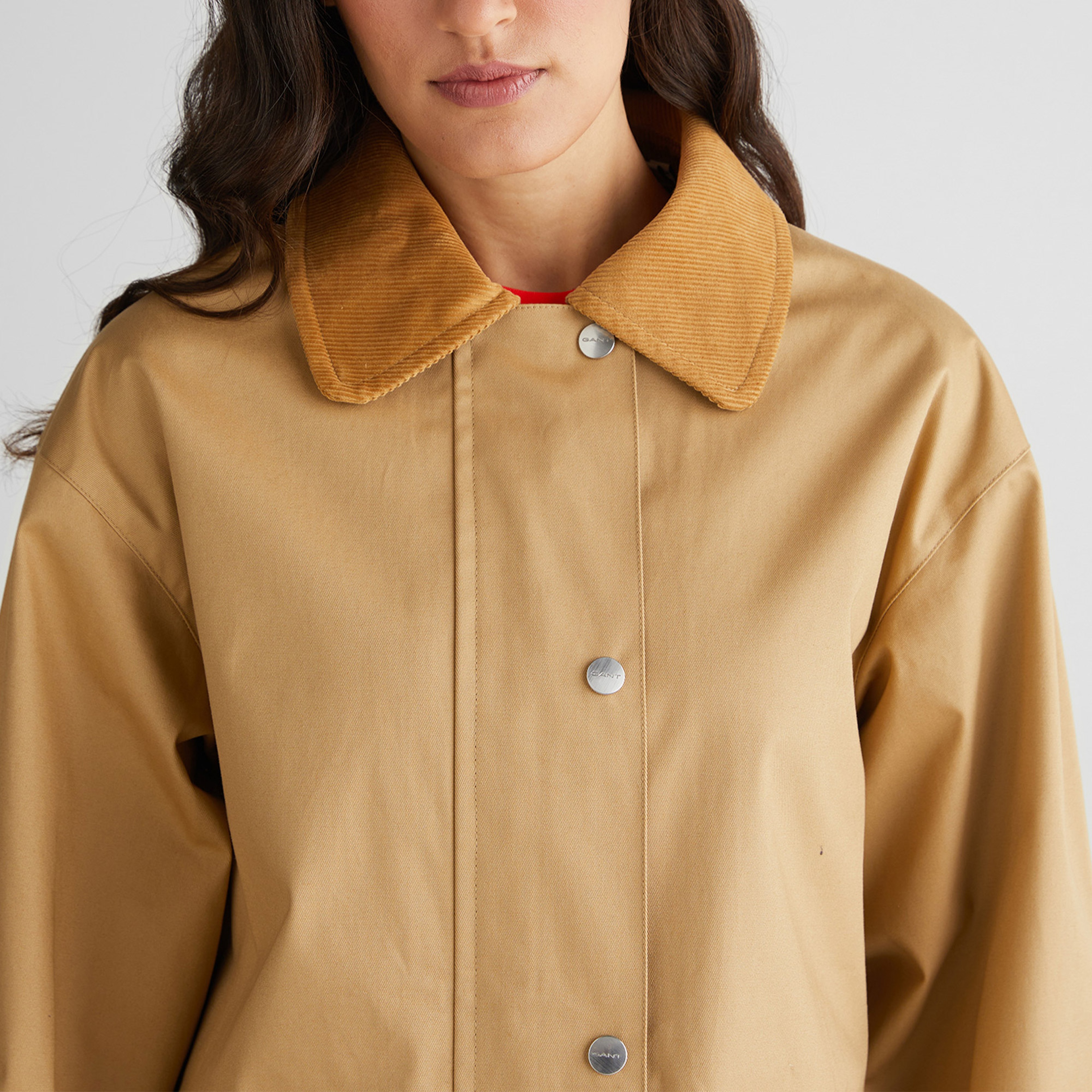 GANT Kadın Bej Relaxed Fit Klasik Yaka Ceket
