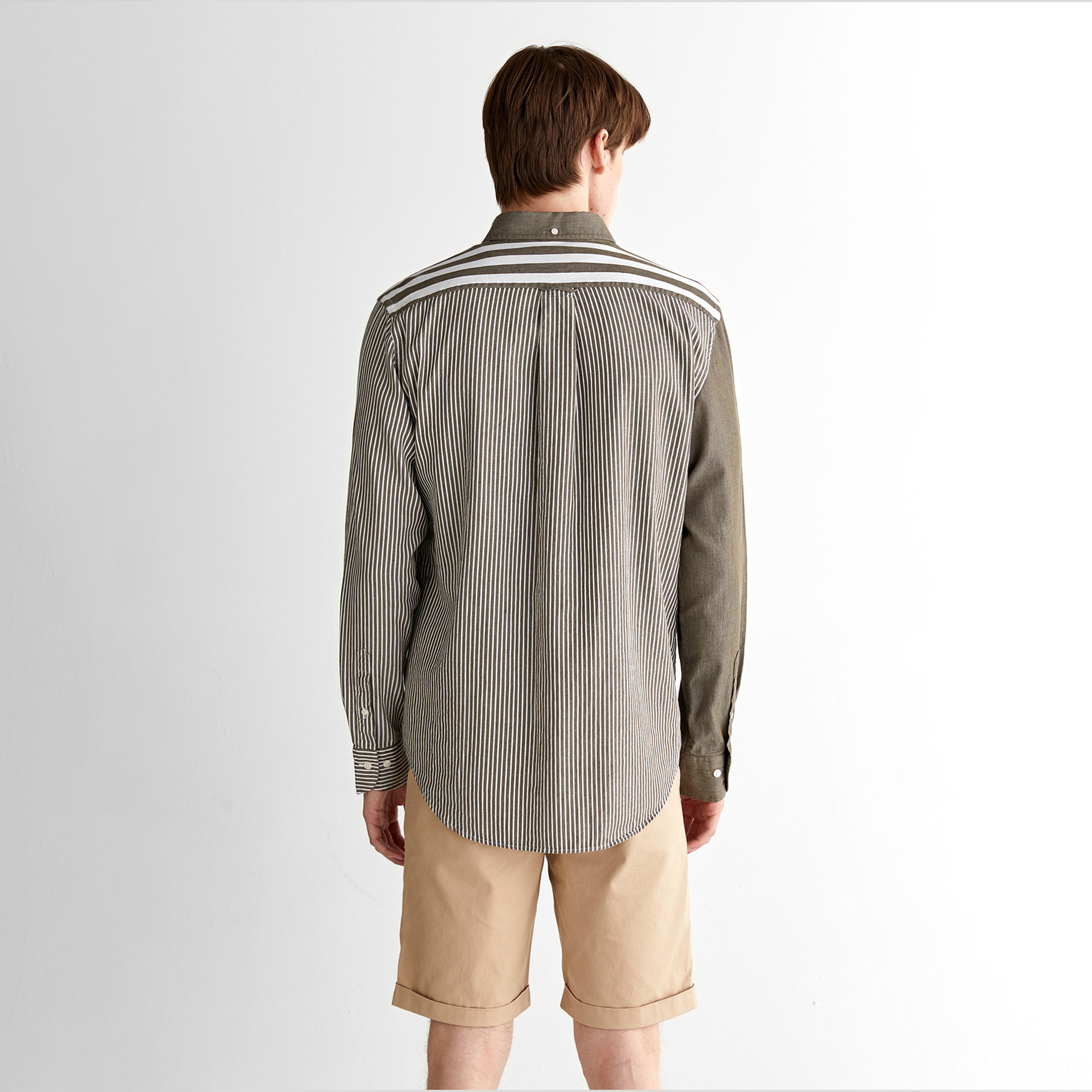 GANT Erkek Yeşil Regular Fit Düğmeli Yaka Çizgili Gömlek