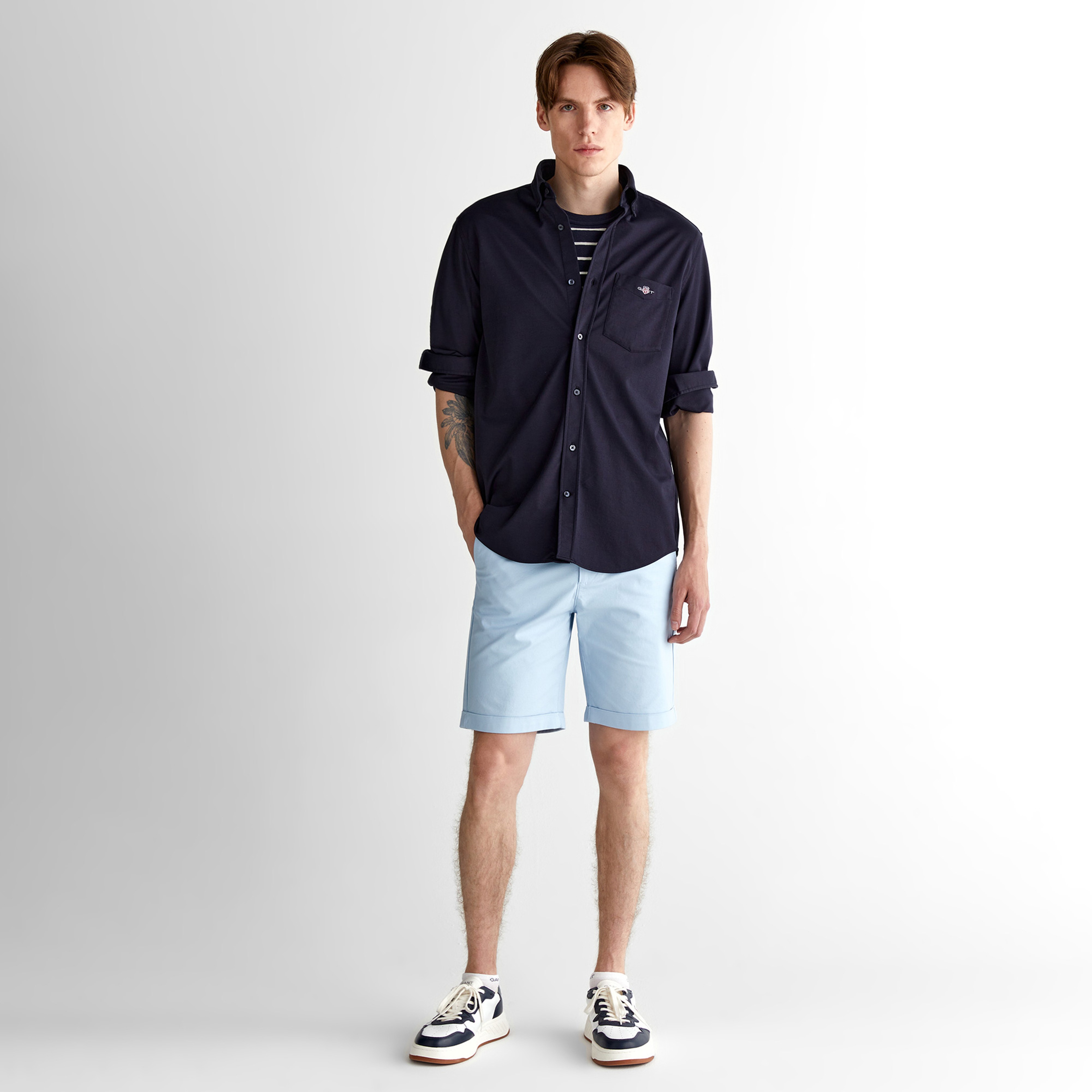 GANT Erkek Lacivert Regular Fit Düğmeli Yaka Gömlek