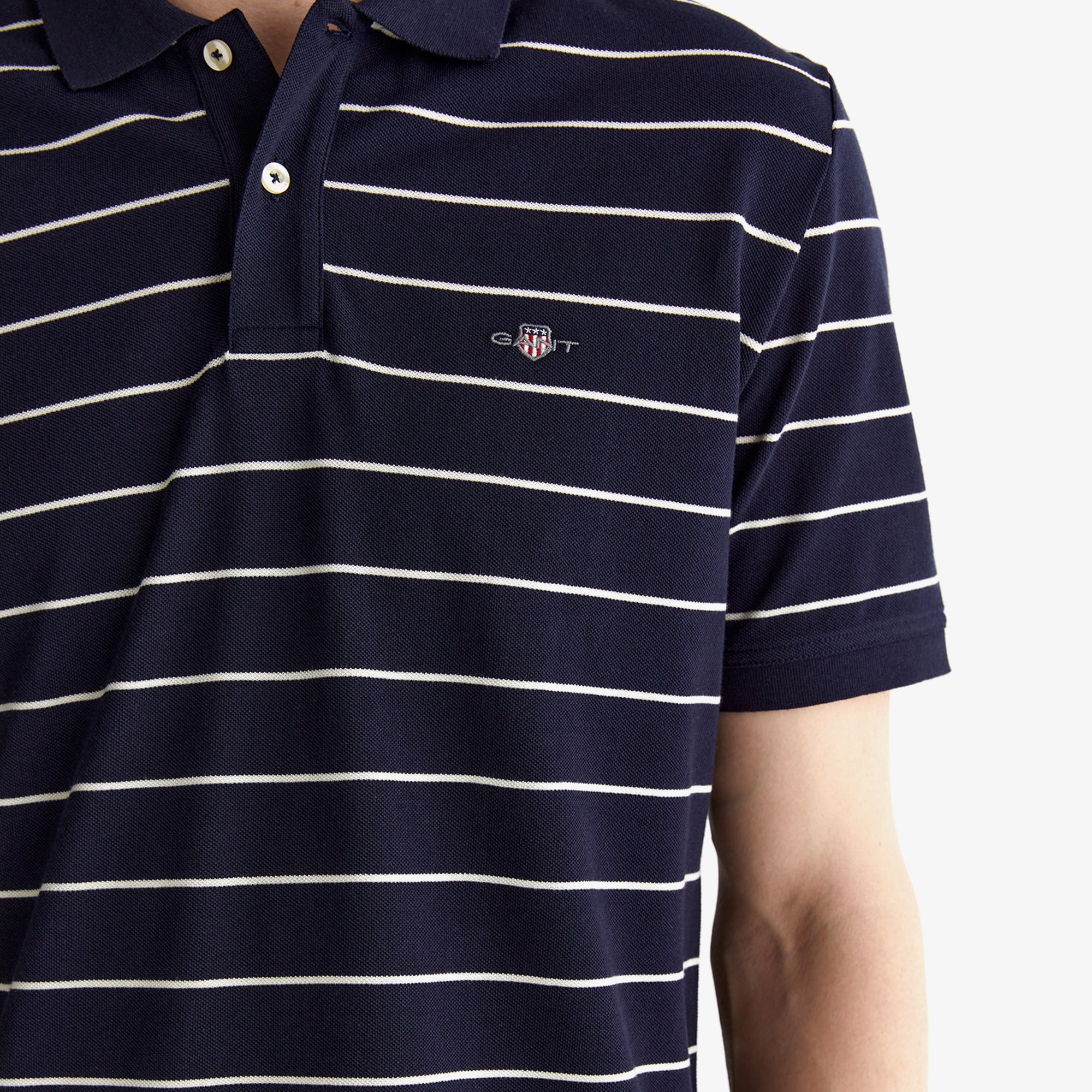 GANT Erkek Lacivert Regular Fit Çizgili Polo
