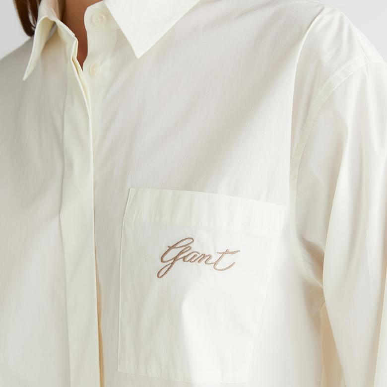 GANT Kadın Krem Klasik Yaka Gömlek