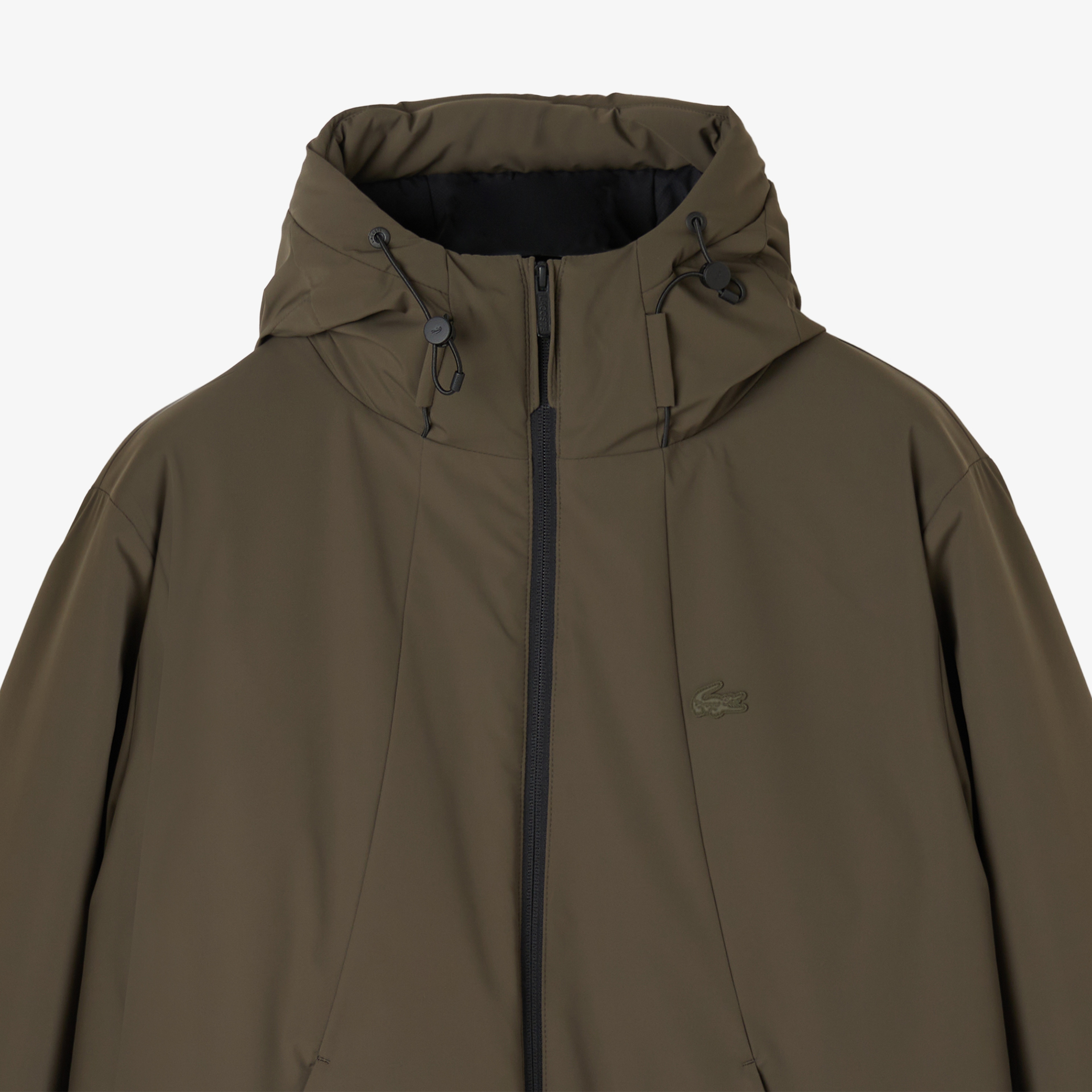 Erkek Kapüşonlu Haki Mont