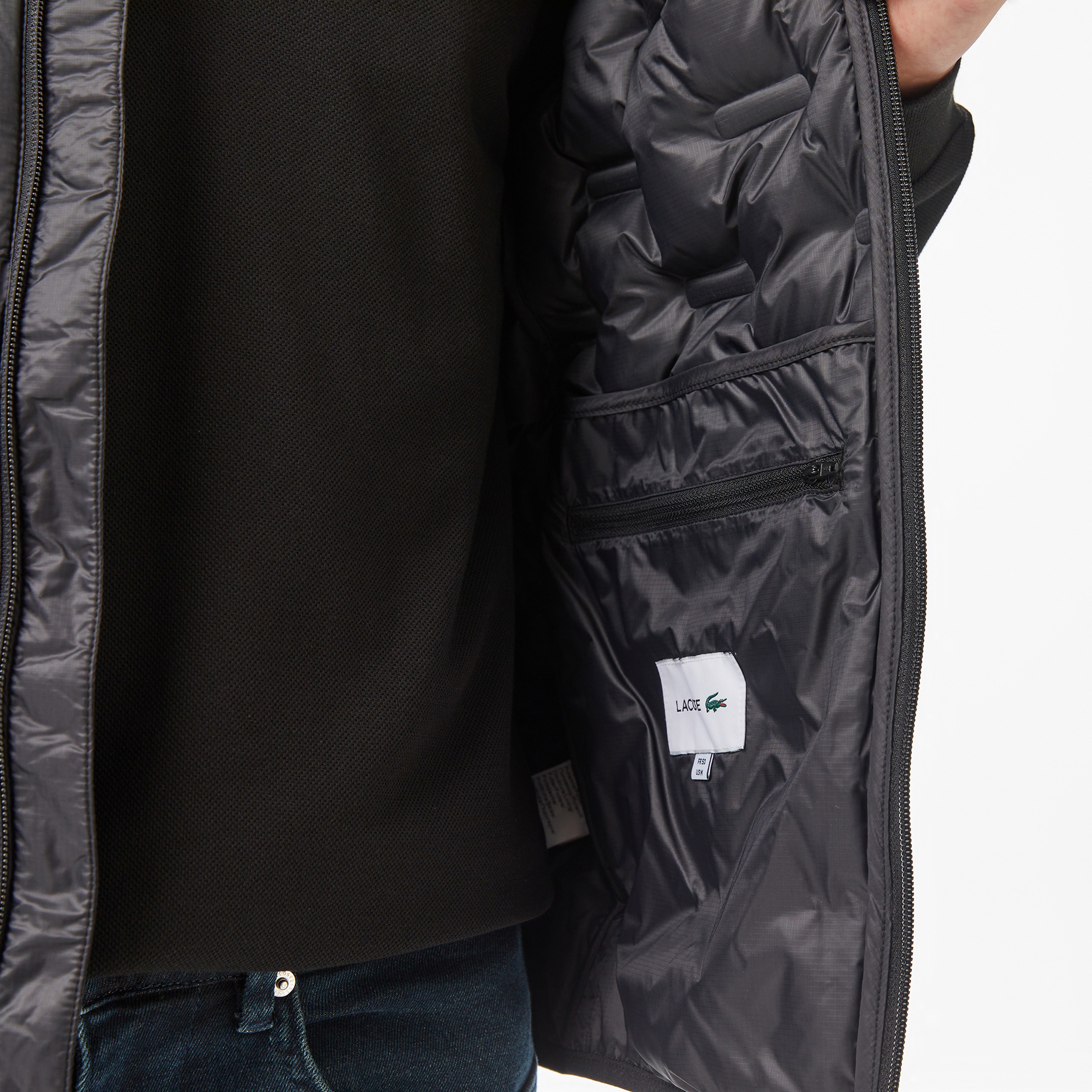 Erkek Dik Yaka Kapitone Siyah Yelek