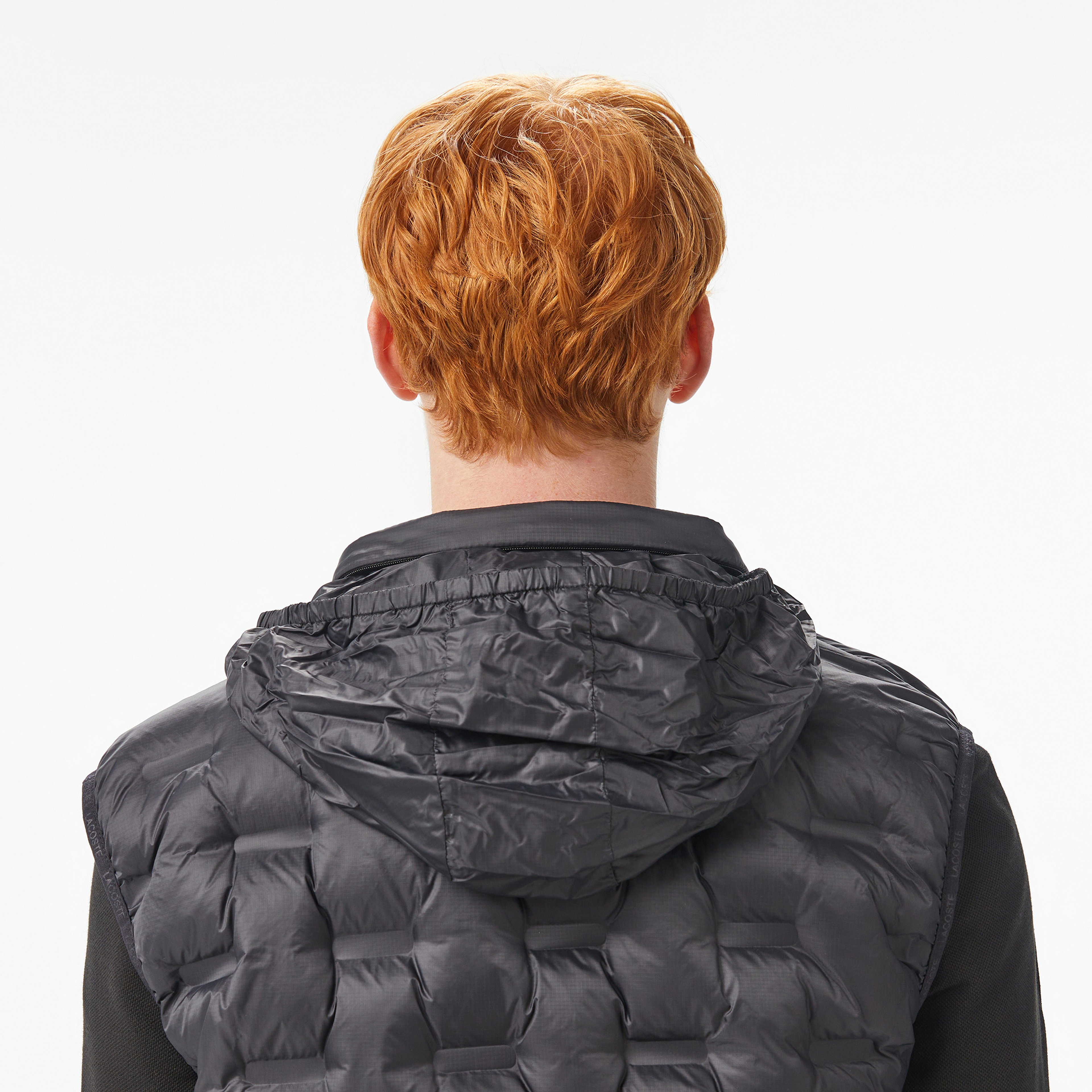 Erkek Dik Yaka Kapitone Siyah Yelek