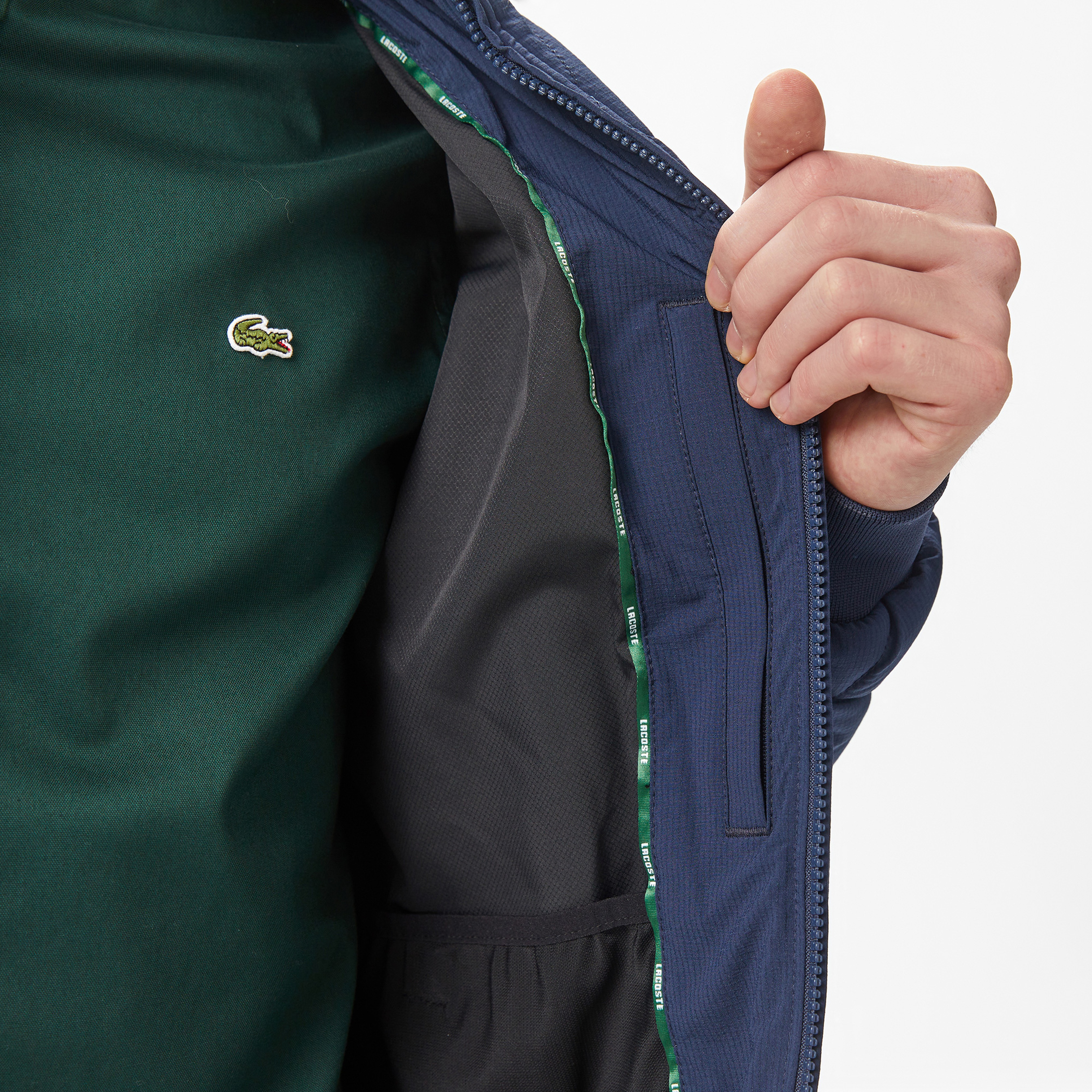 Erkek Dik Yaka Kapitone Lacivert Mont