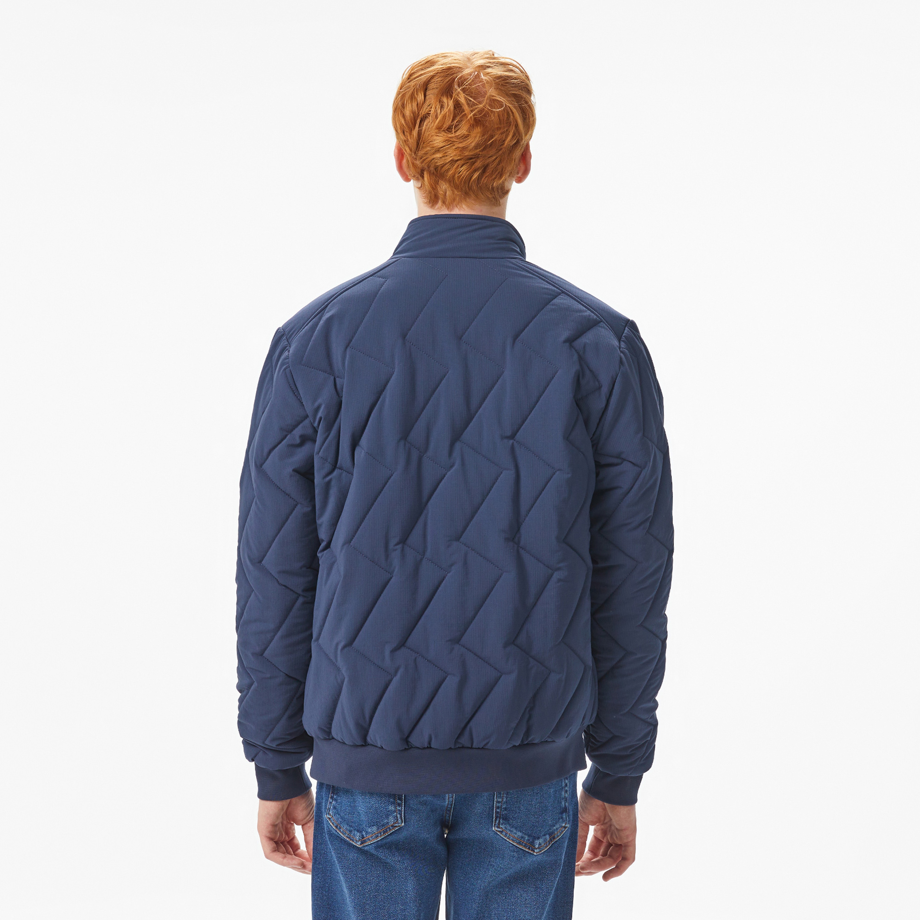 Erkek Dik Yaka Kapitone Lacivert Mont