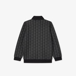 Çocuk Fermuarlı Monogram Siyah Sweatshirt