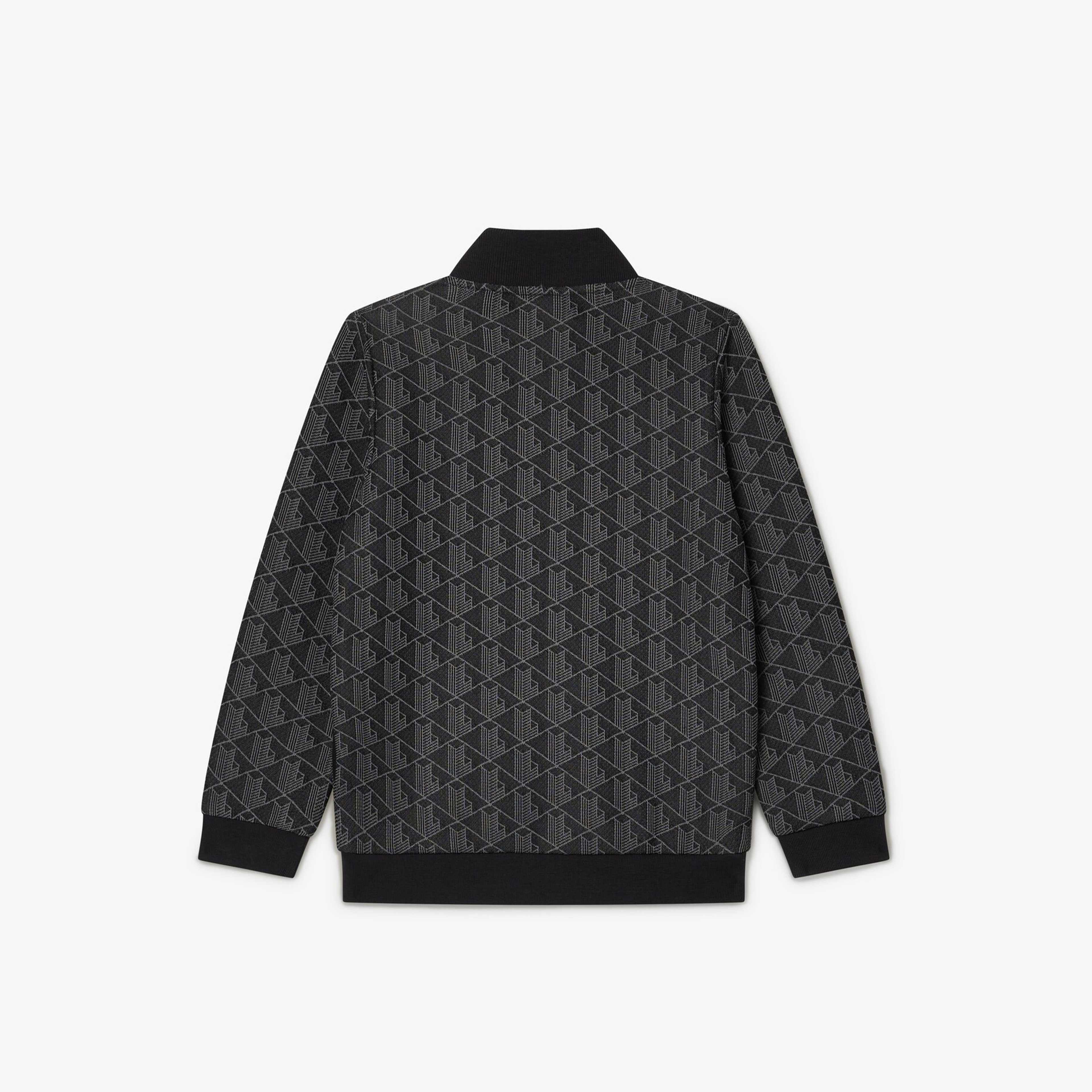 Çocuk Fermuarlı Monogram Siyah Sweatshirt