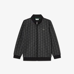 Çocuk Fermuarlı Monogram Siyah Sweatshirt