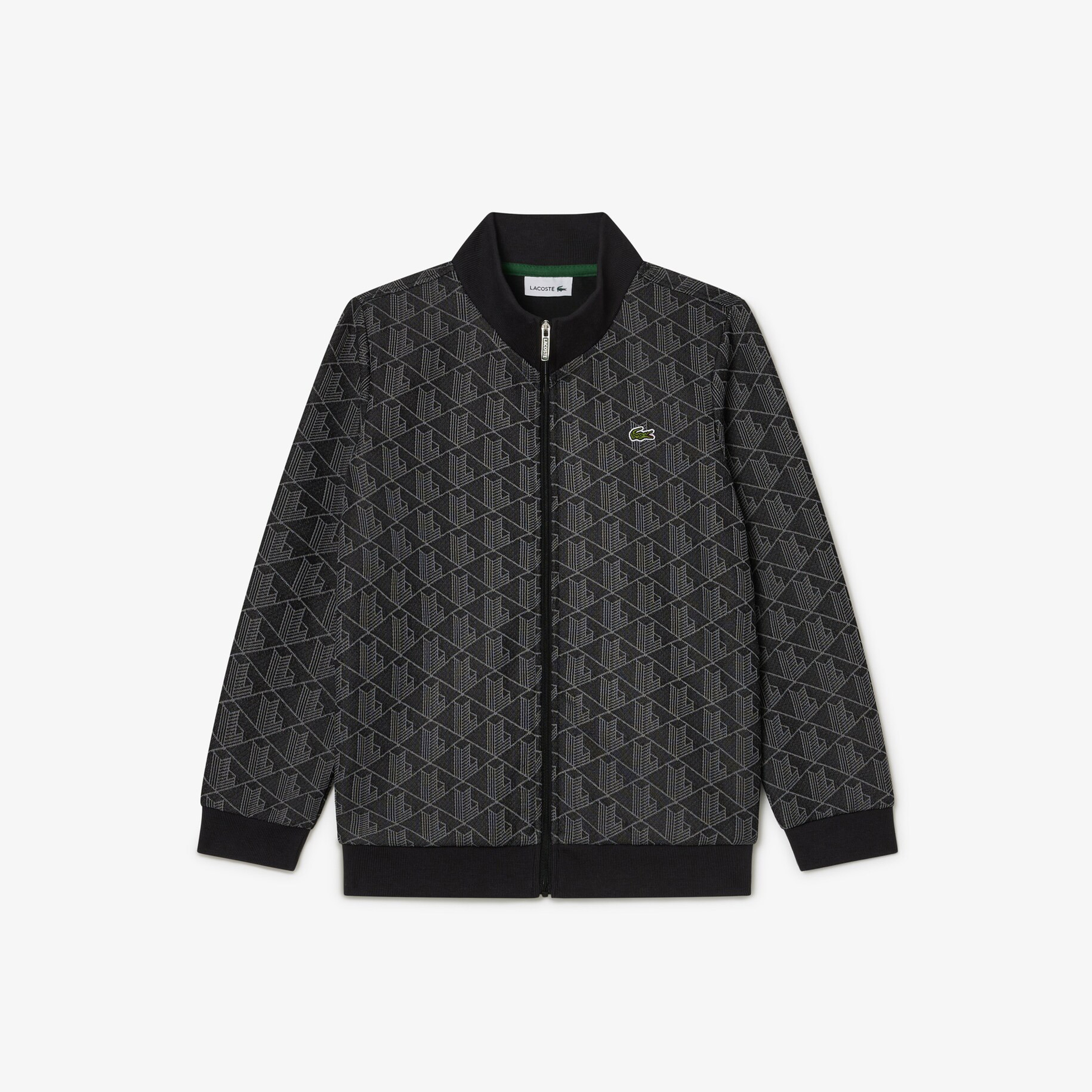 Çocuk Fermuarlı Monogram Siyah Sweatshirt