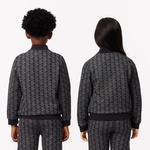 Çocuk Fermuarlı Monogram Siyah Sweatshirt