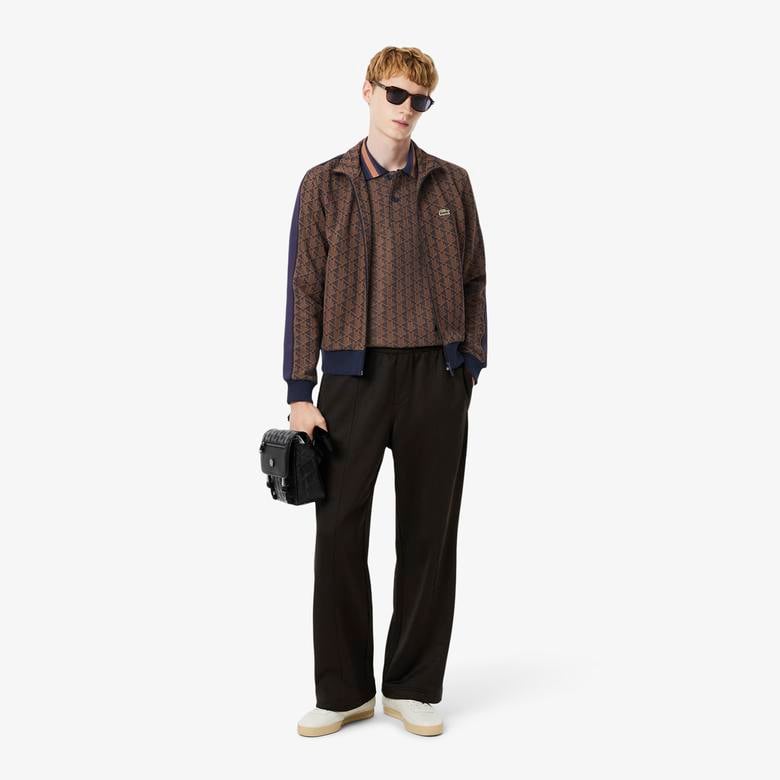 Lacoste Erkek Classic Fit Monogram Mor Polo