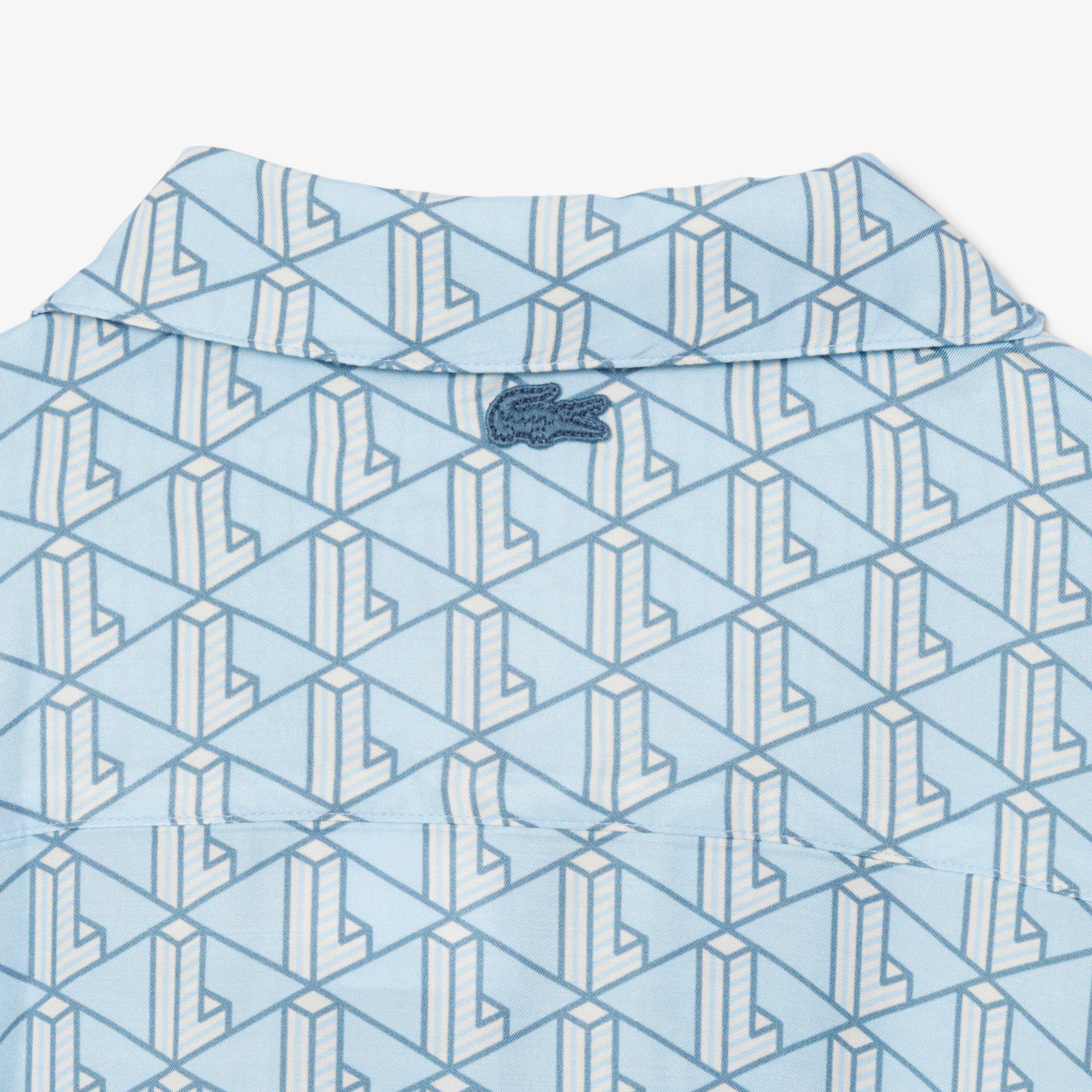 Lacoste Monogram Kadın Mavi Gömlek