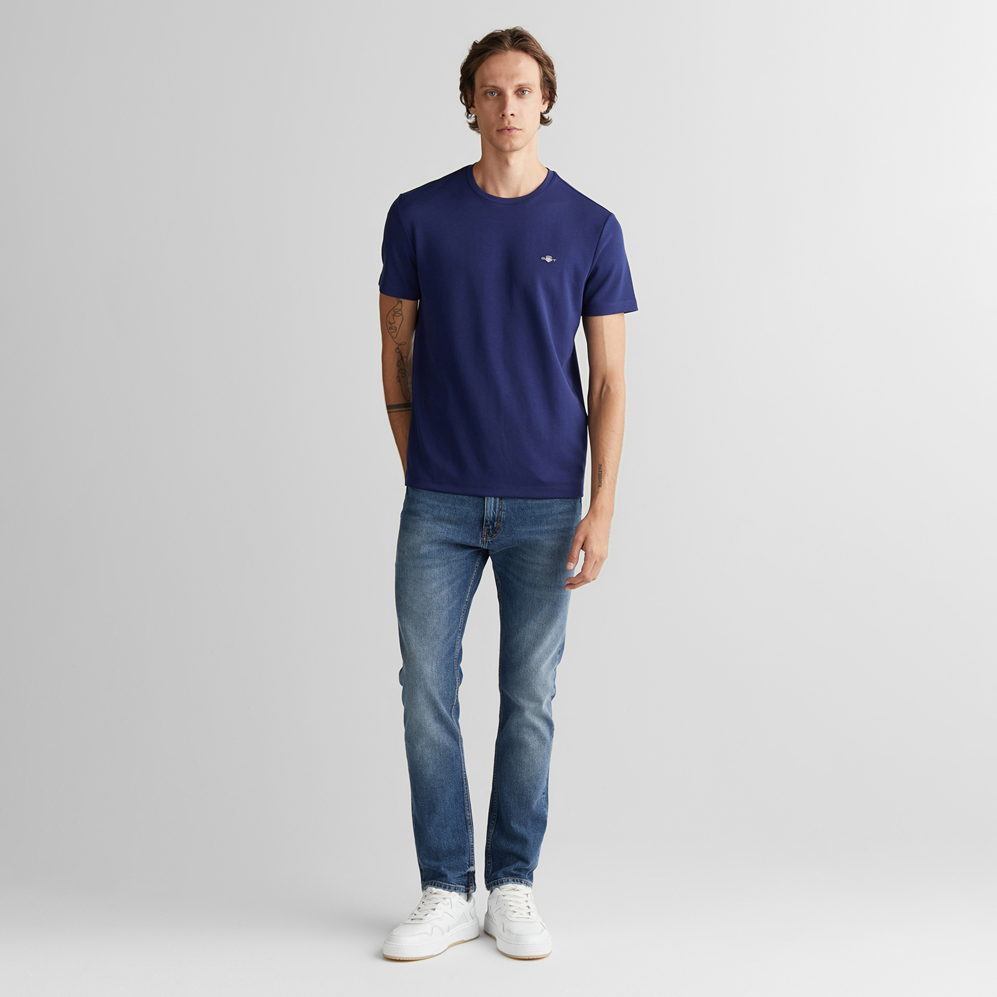 GANT Erkek Lacivert Relaxed Fit Bisiklet Yaka T-shirt