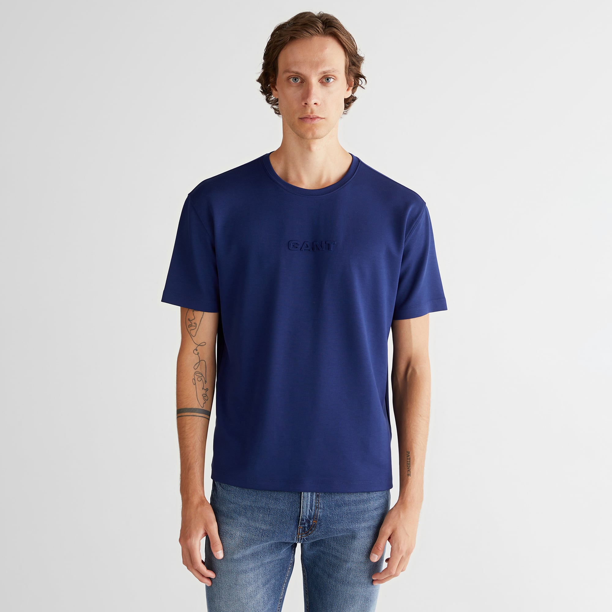 GANT Erkek Mavi Relaxed Fit T-Shirt