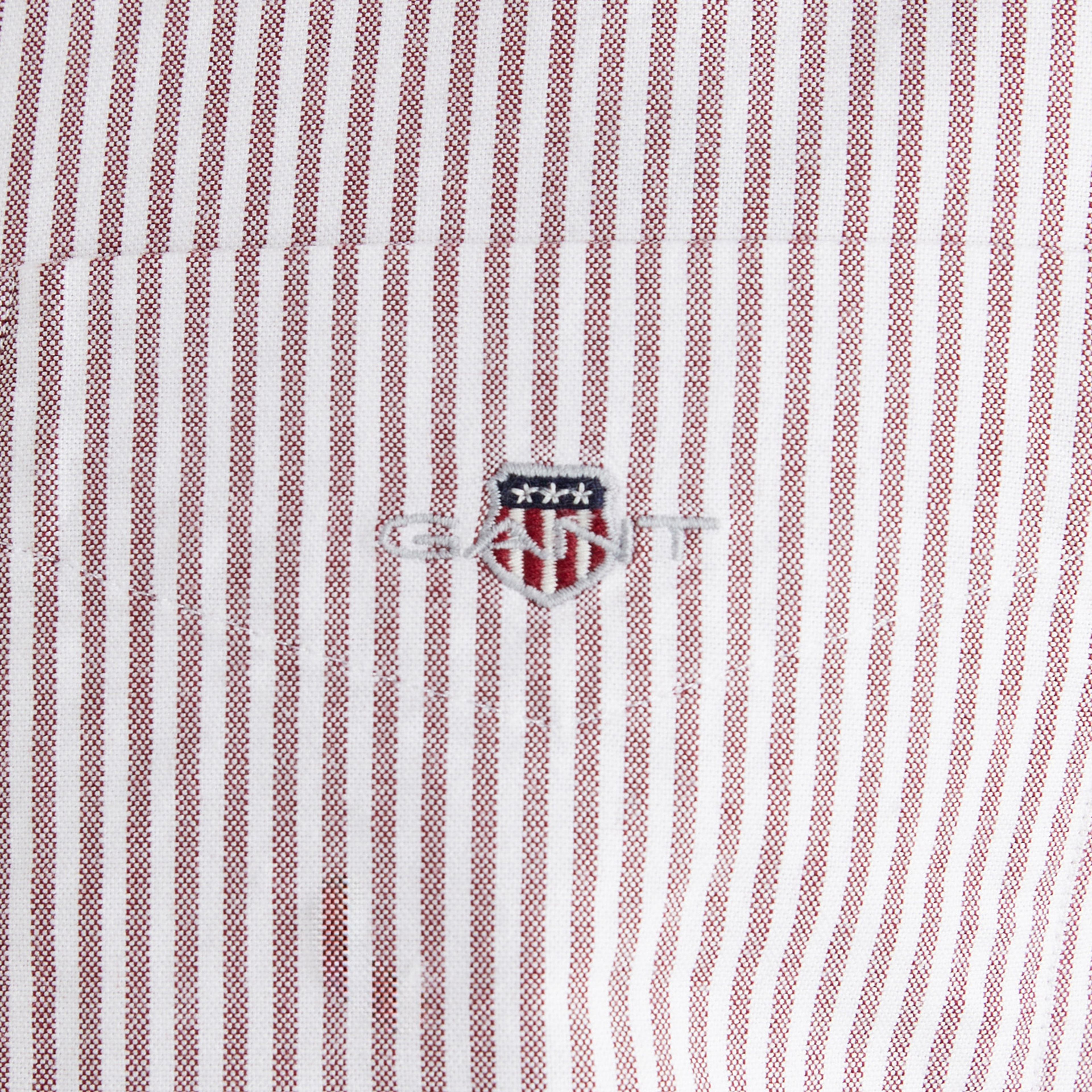 GANT Erkek Bordo Regular Fit Düğmeli Yaka Çizgili Oxford Gömlek