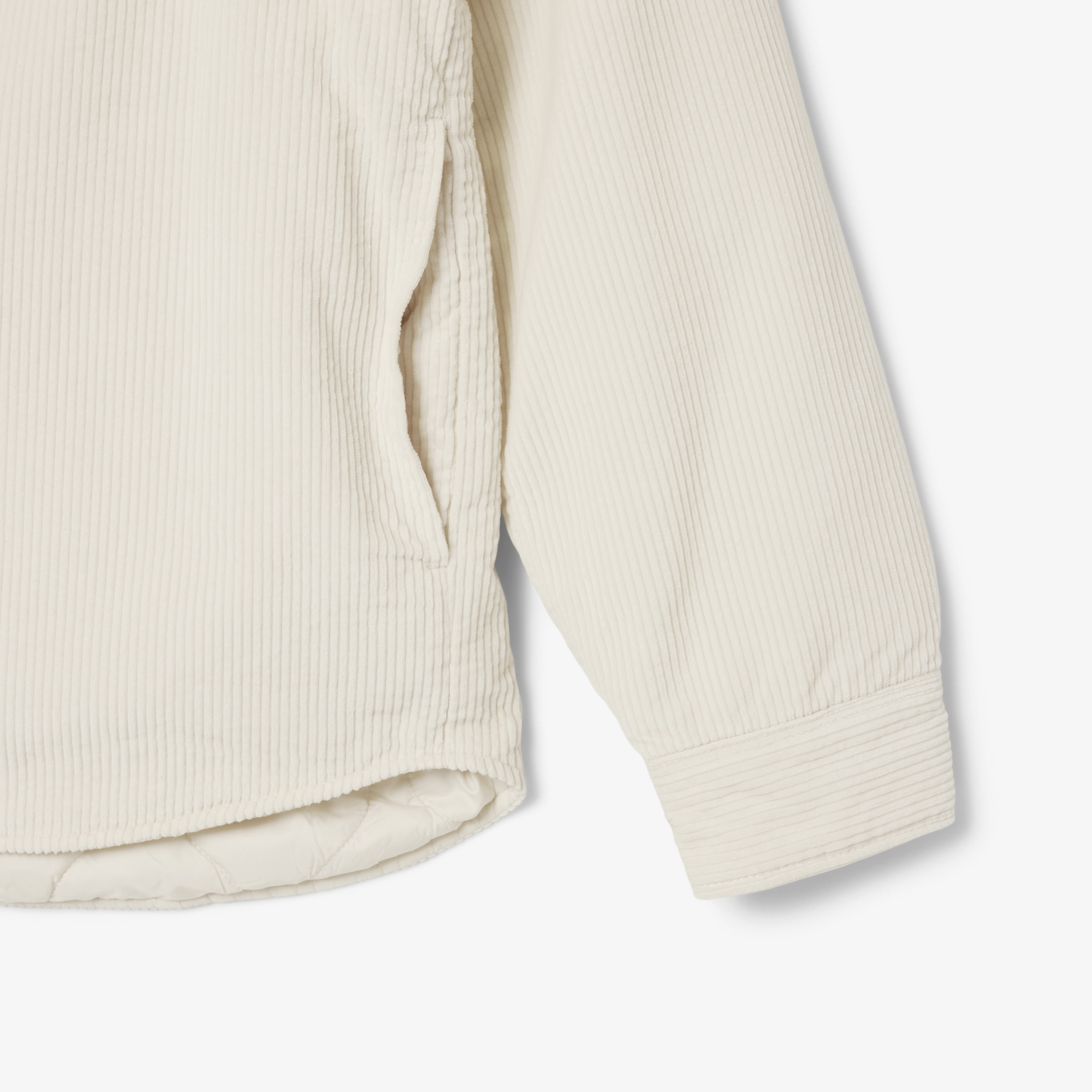 Erkek Relaxed Fit Kadife Krem Dış Gömlek