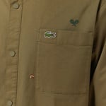 Erkek Relaxed Fit Desenli Haki Gömlek