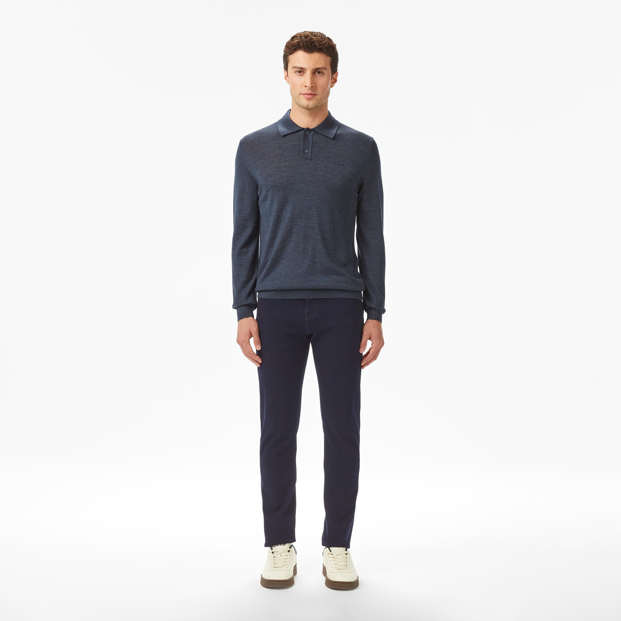 Erkek Classic Fit Polo Yaka Lacivert Kazak