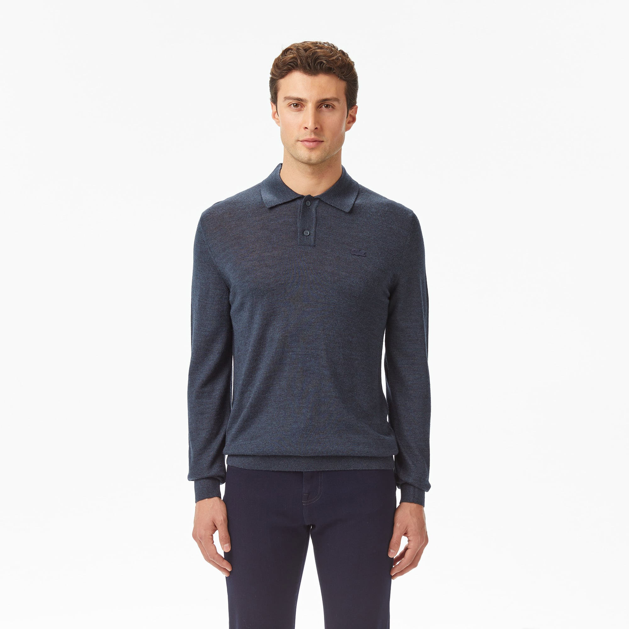 Erkek Classic Fit Polo Yaka Lacivert Kazak