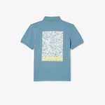 Lacoste Pique Printed Çocuk Mavi Polo