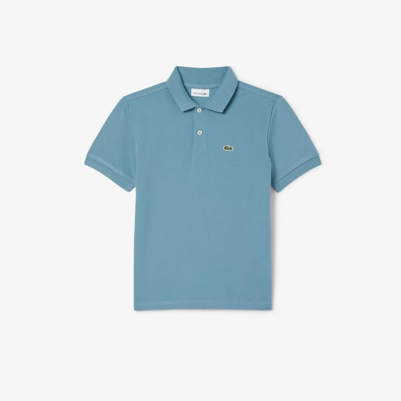 Lacoste Pique Printed Çocuk Mavi Polo
