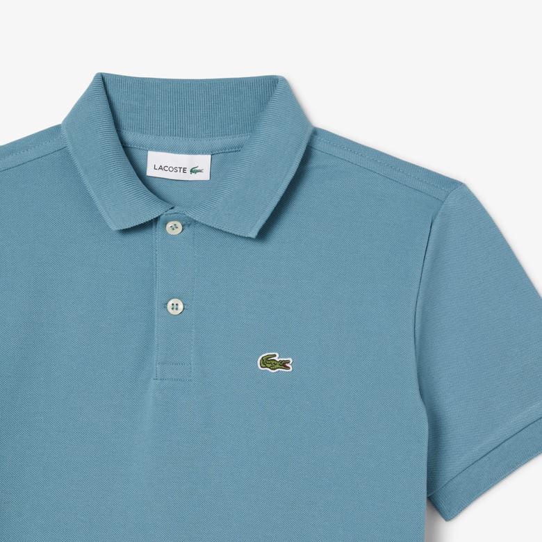 Lacoste Pique Printed Çocuk Mavi Polo
