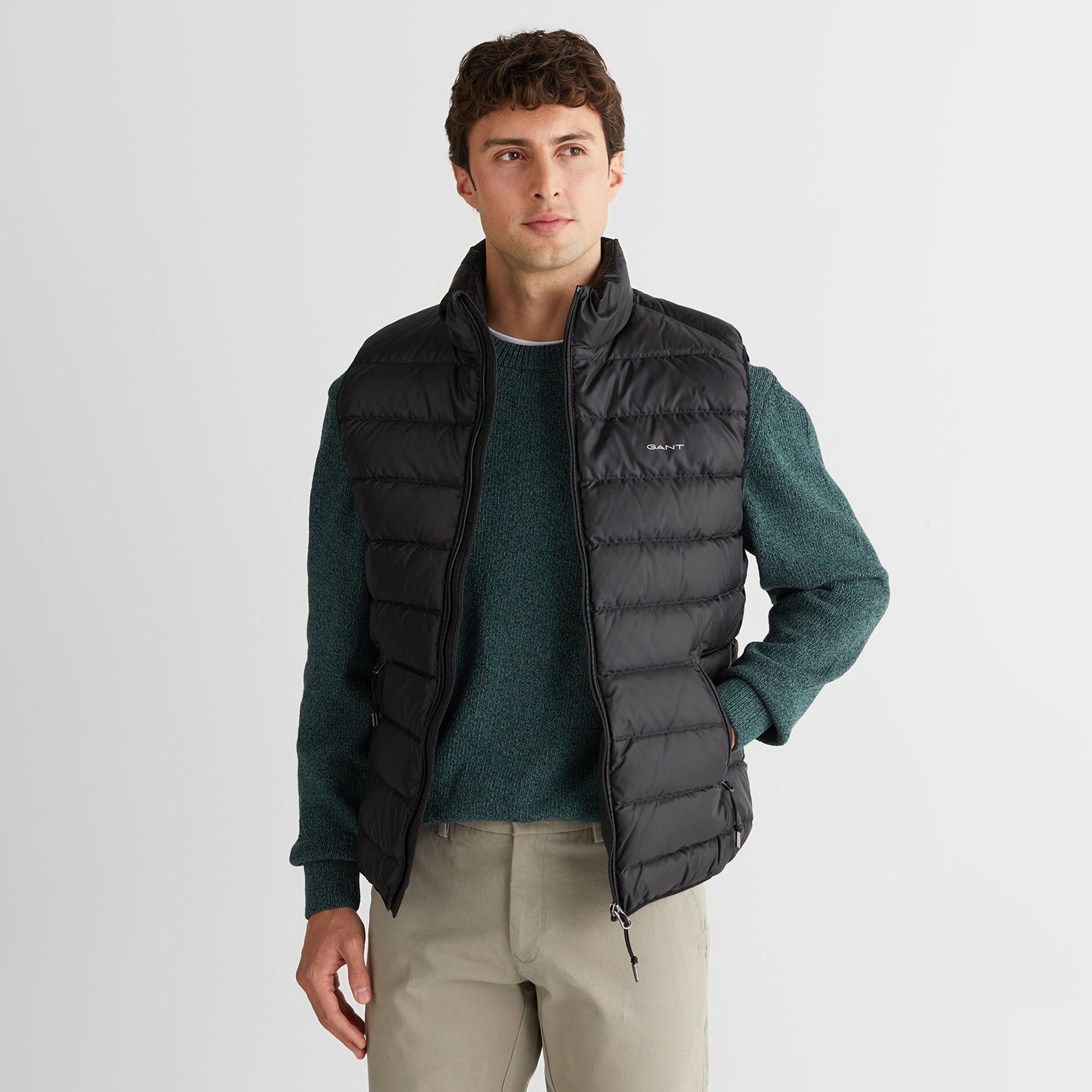 GANT Erkek Siyah Regular Fit Dik Yaka Kaz Tüyü Yelek