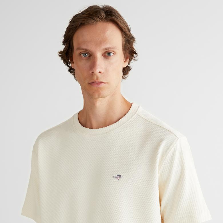 GANT Erkek Krem Relaxed Fit T-Shirt