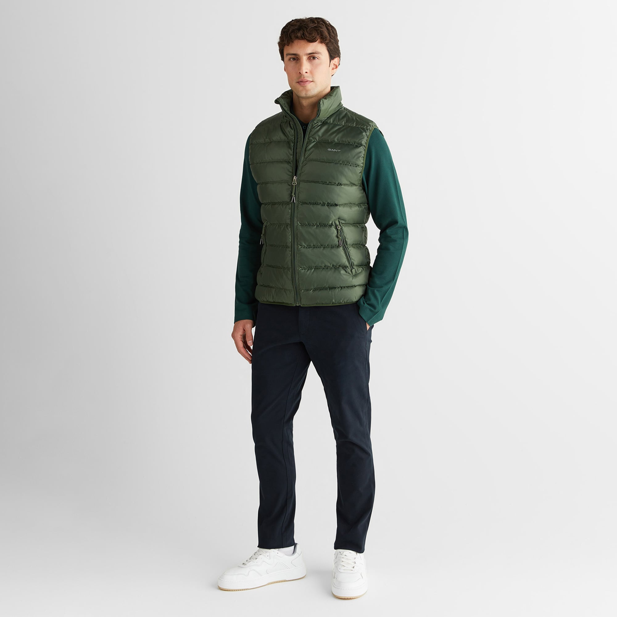 GANT Erkek Yeşil Regular Fit Dik Yaka Kaz Tüyü Yelek