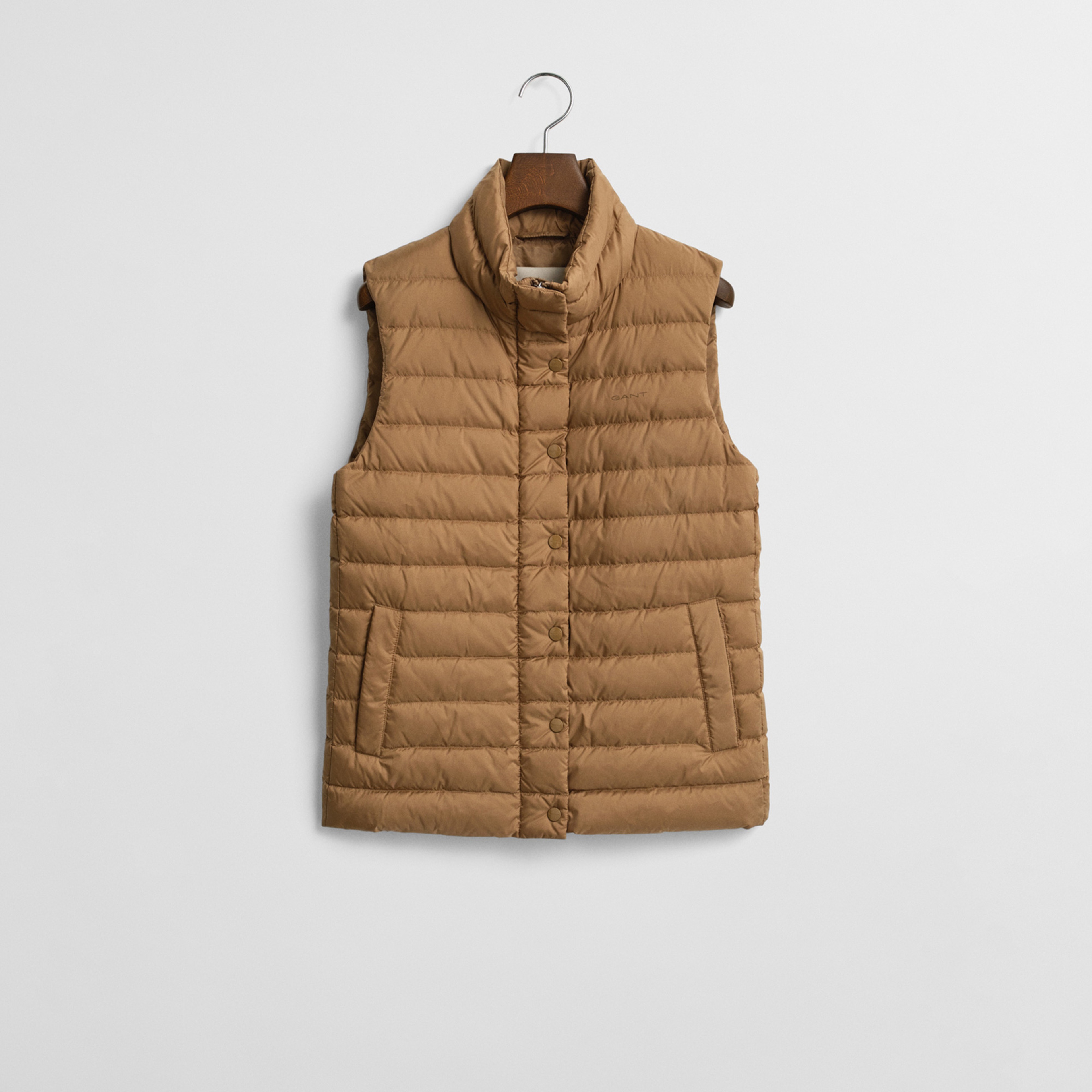 GANT Kadın Kaverengi Regular Fit Dik Yaka Kaz Tüyü Yelek