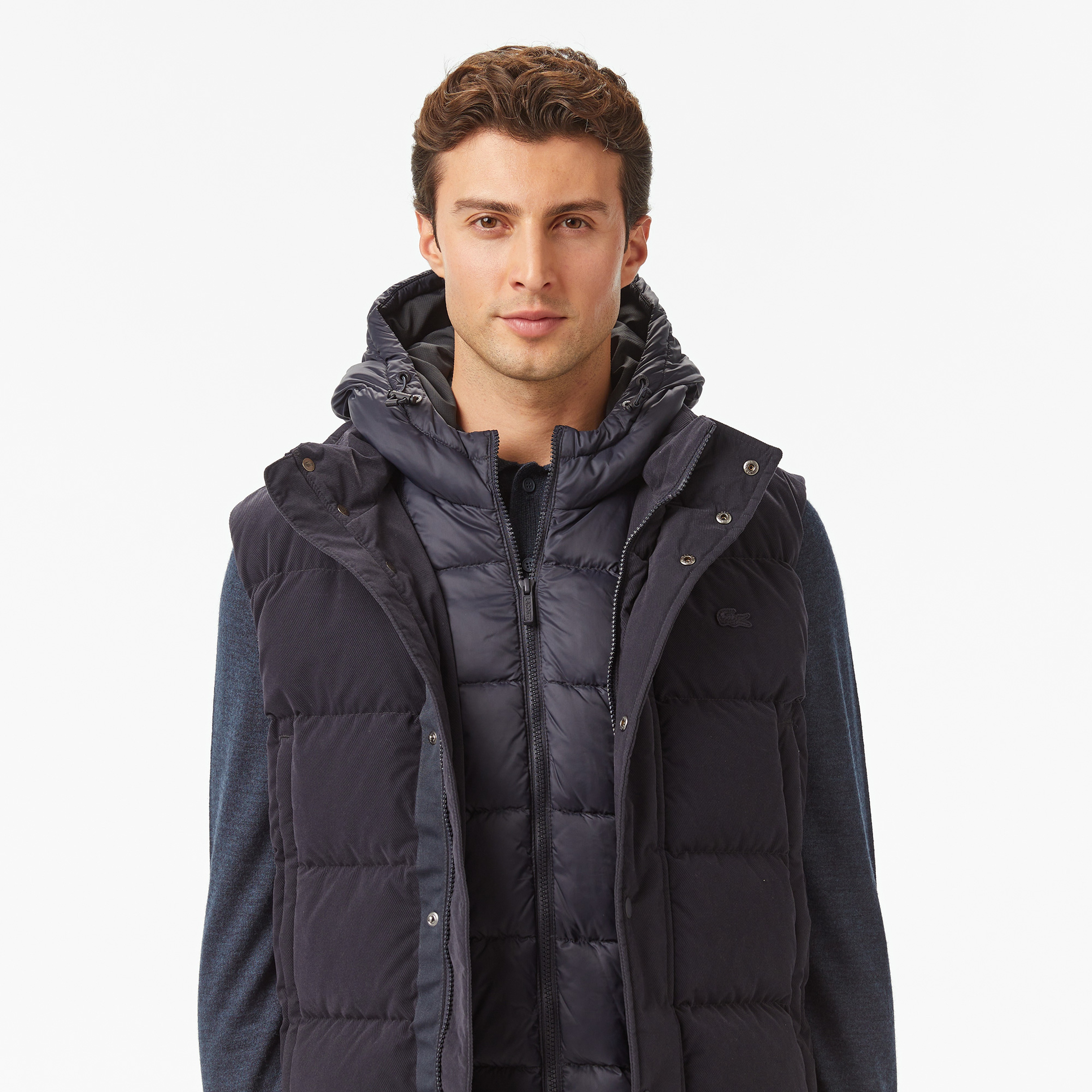 Lacoste Erkek Kapüşonlu Lacivert Yelek