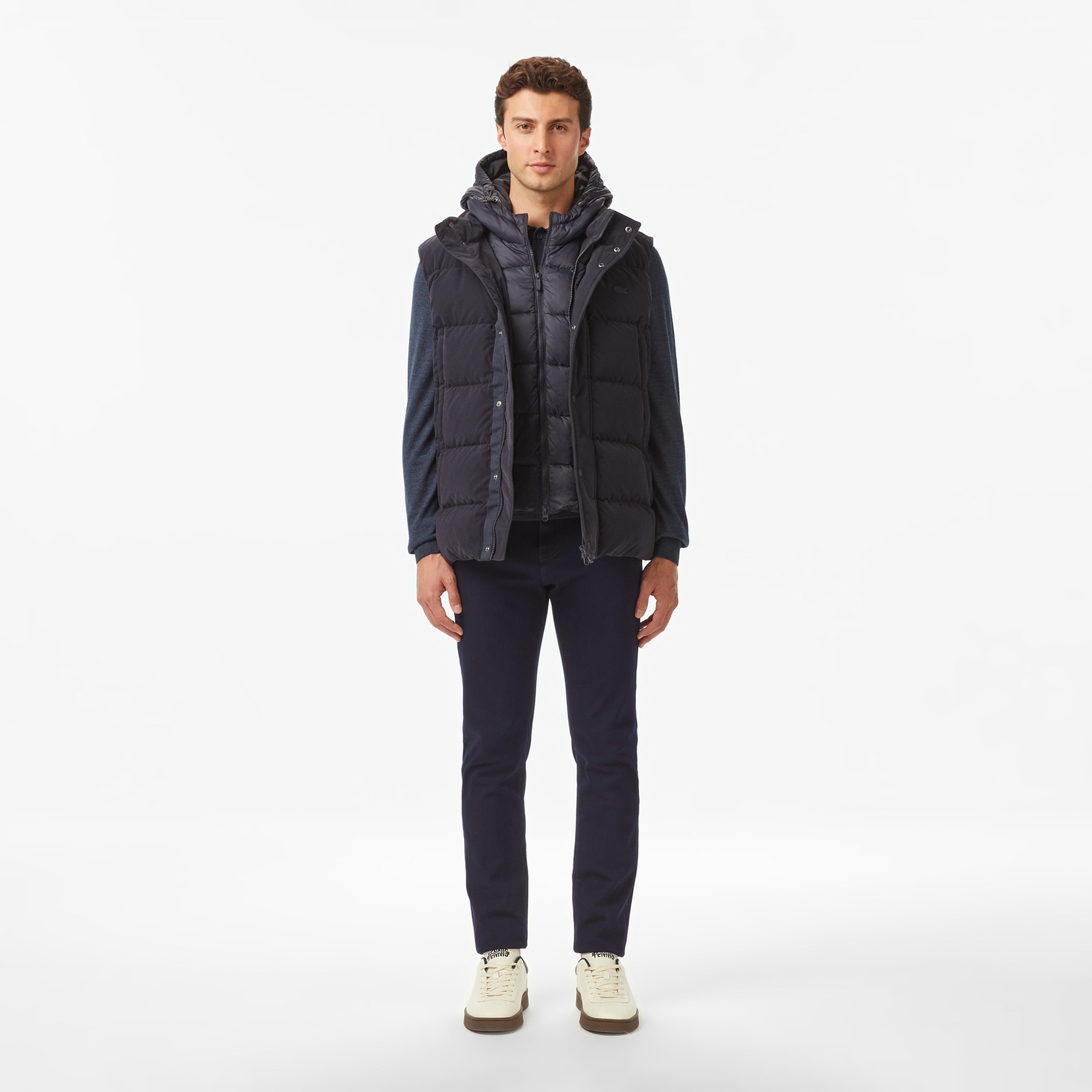 Lacoste Erkek Kapüşonlu Lacivert Yelek