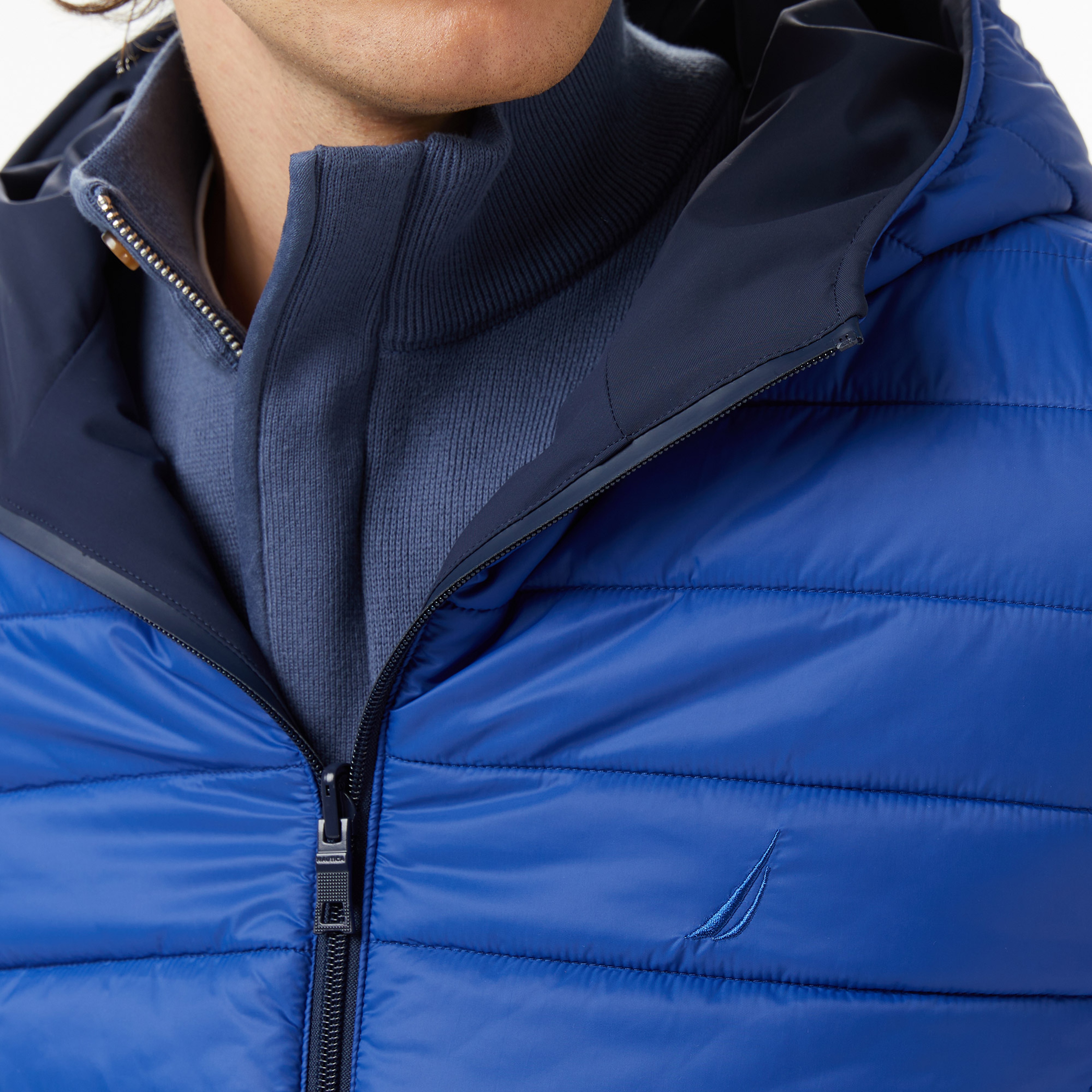 Nautica Erkek Lacivert Regular Fit Çift Taraflı Mont