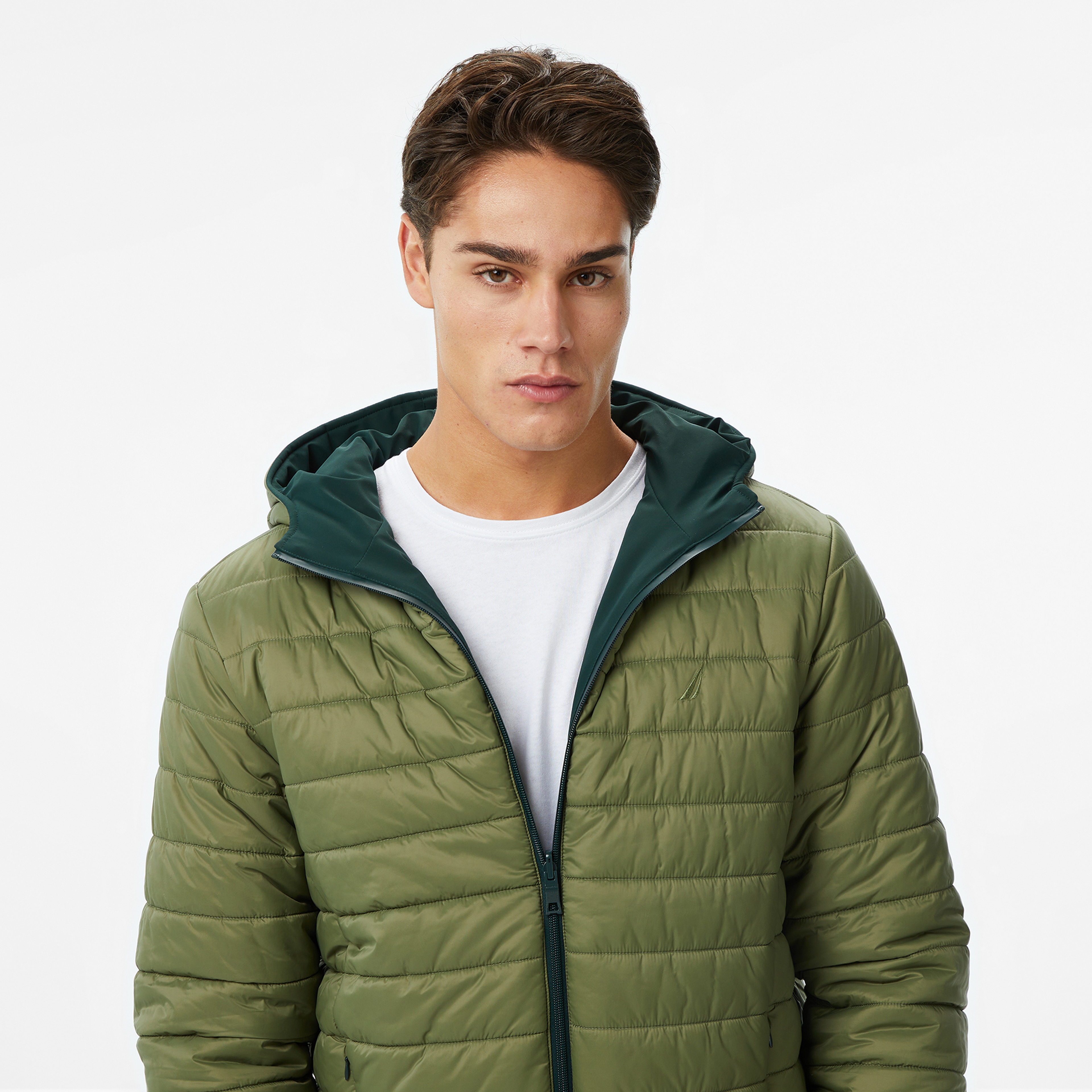 Nautica Erkek Yeşil Regular Fit Çift Taraflı Mont