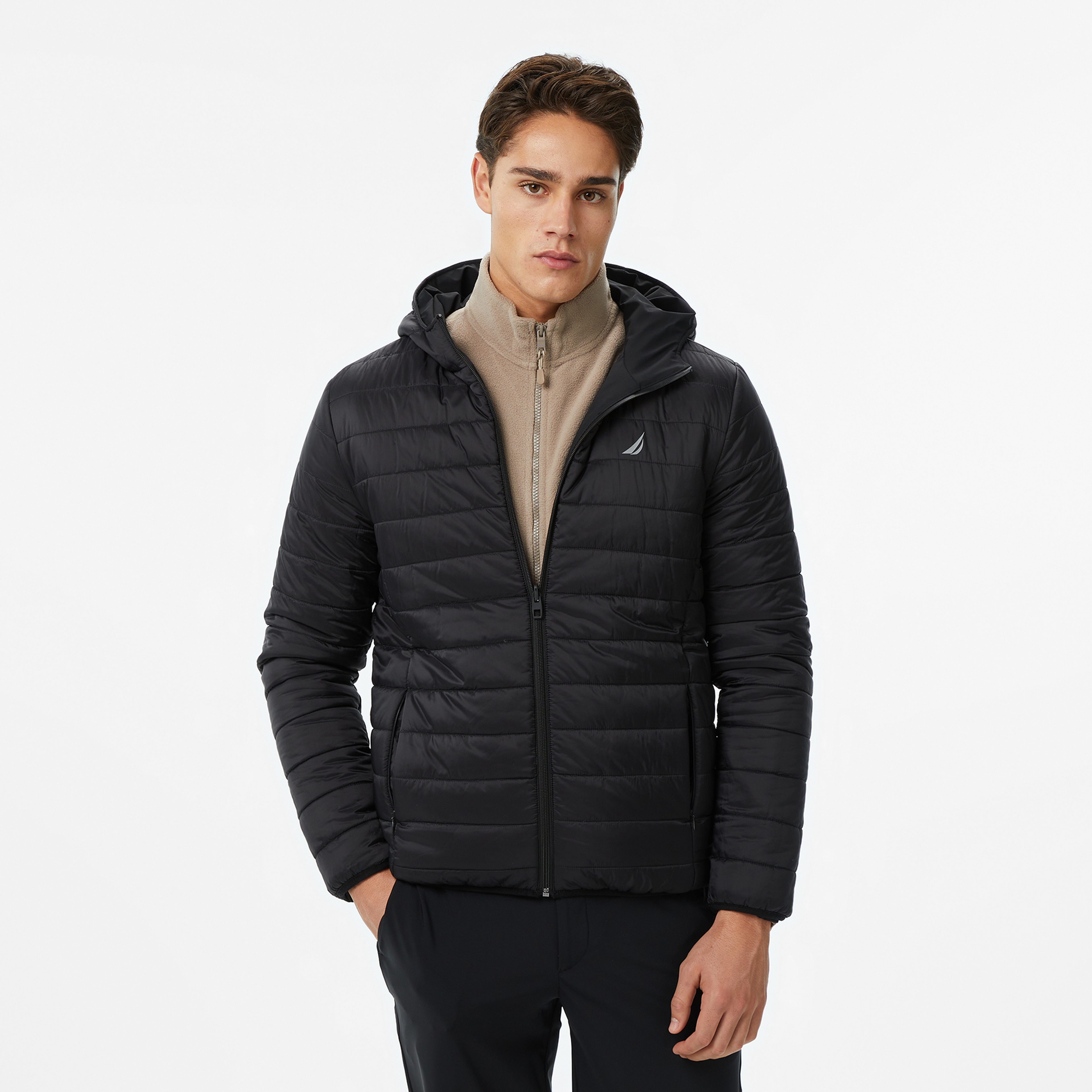 Nautica Erkek Siyah Regular Fit Çift Taraflı Mont