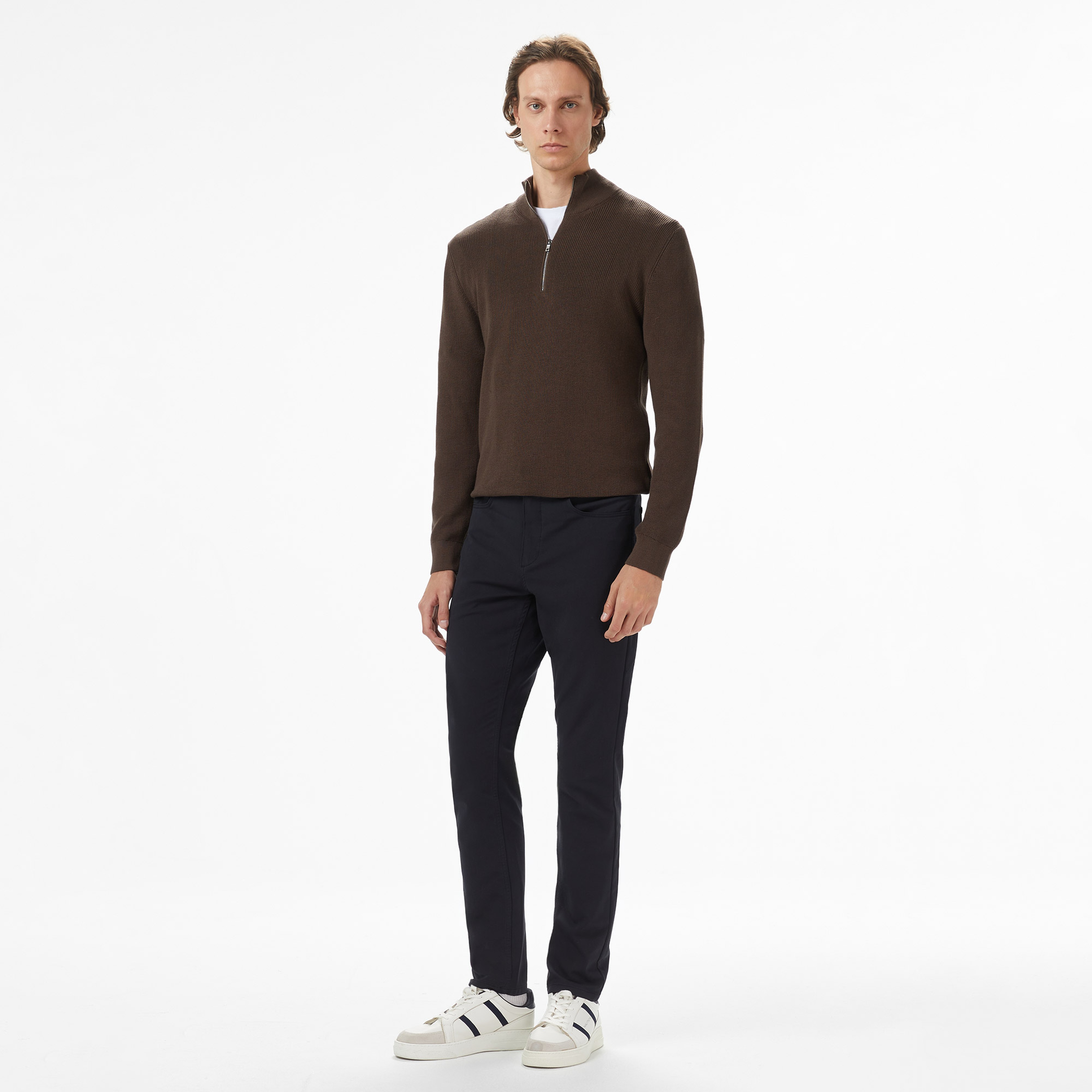 Nautica Erkek Kahverengi Classic Fit Kazak