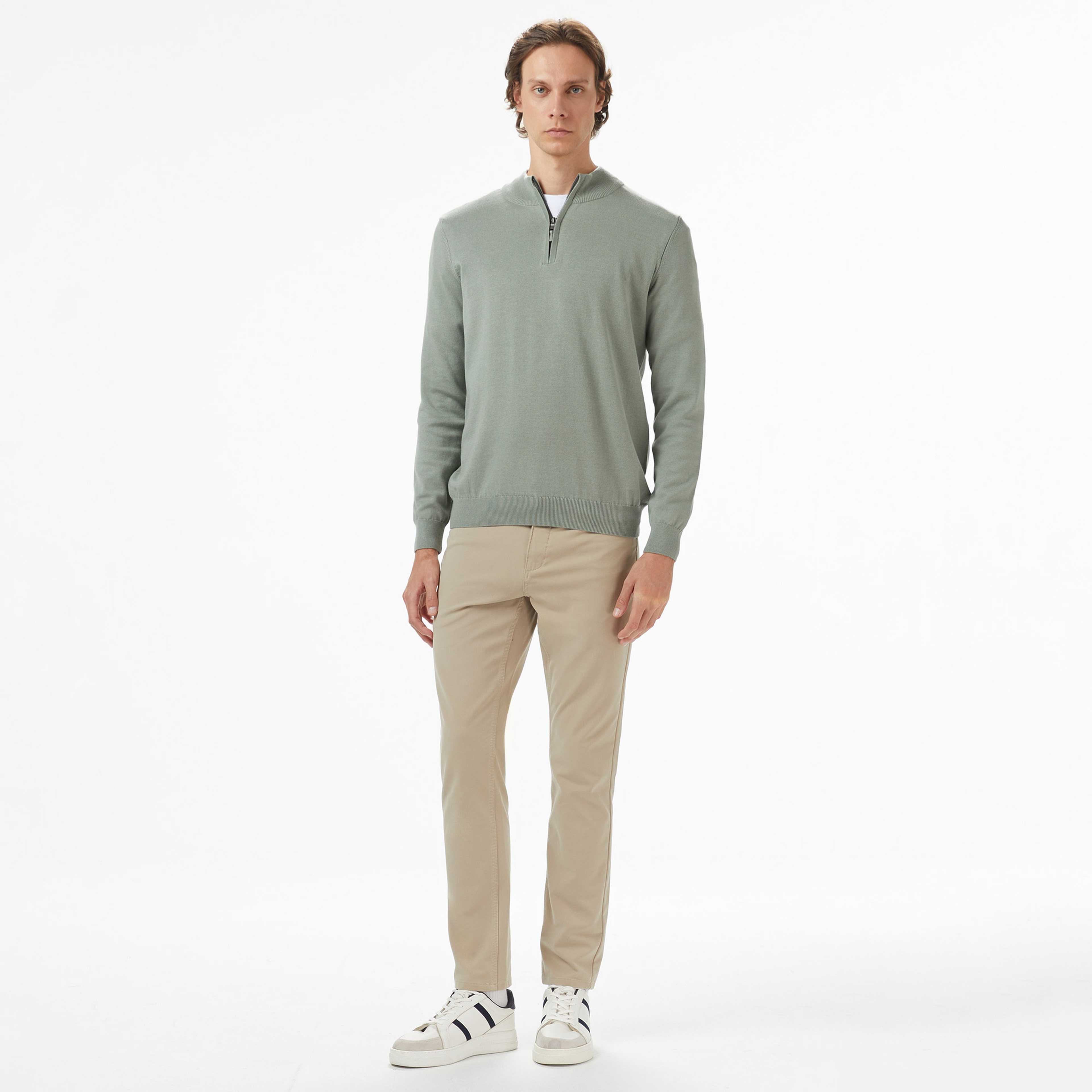 Nautica Erkek Yeşil Classic Fit Kazak