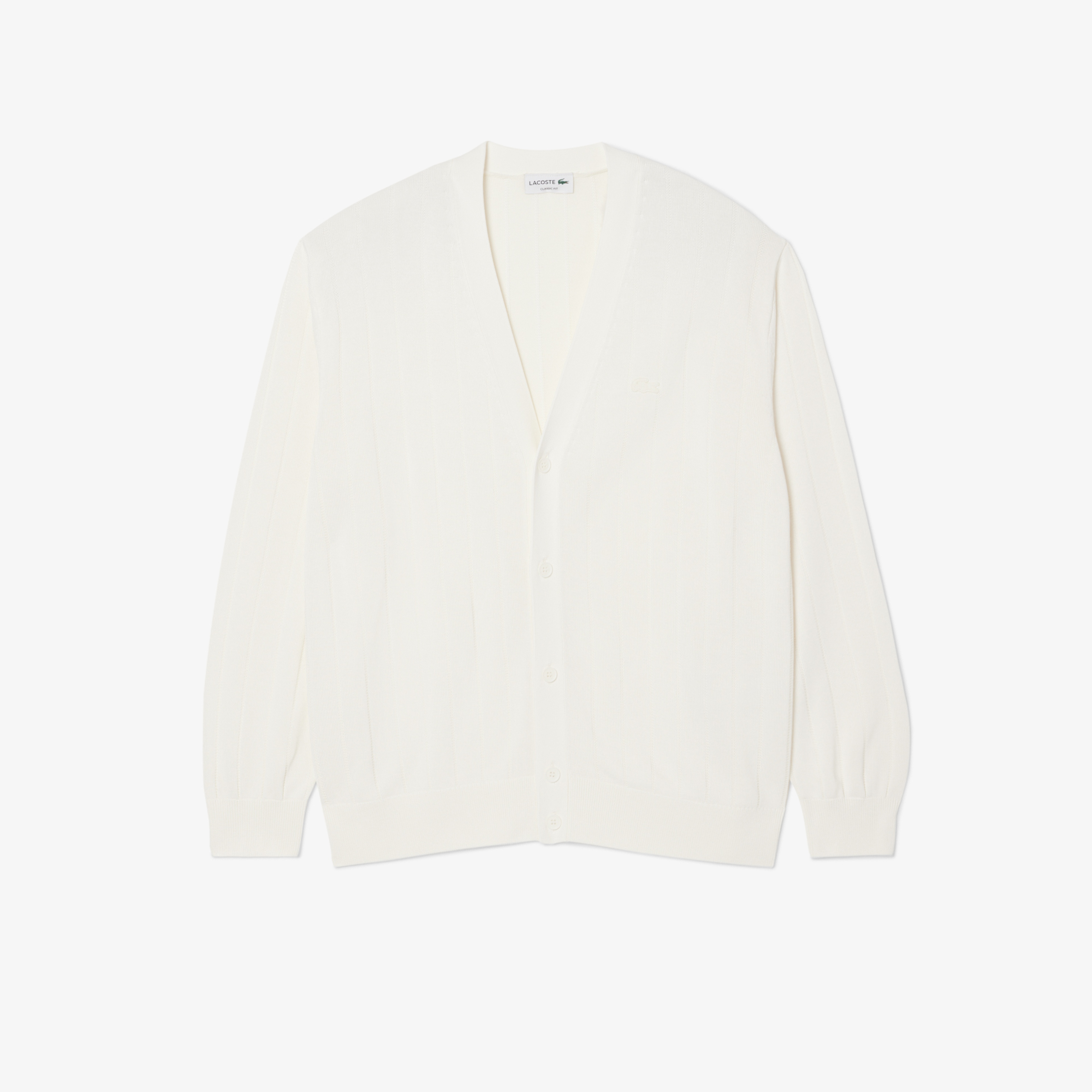 Erkek Classic Fit V Yaka Beyaz Hırka