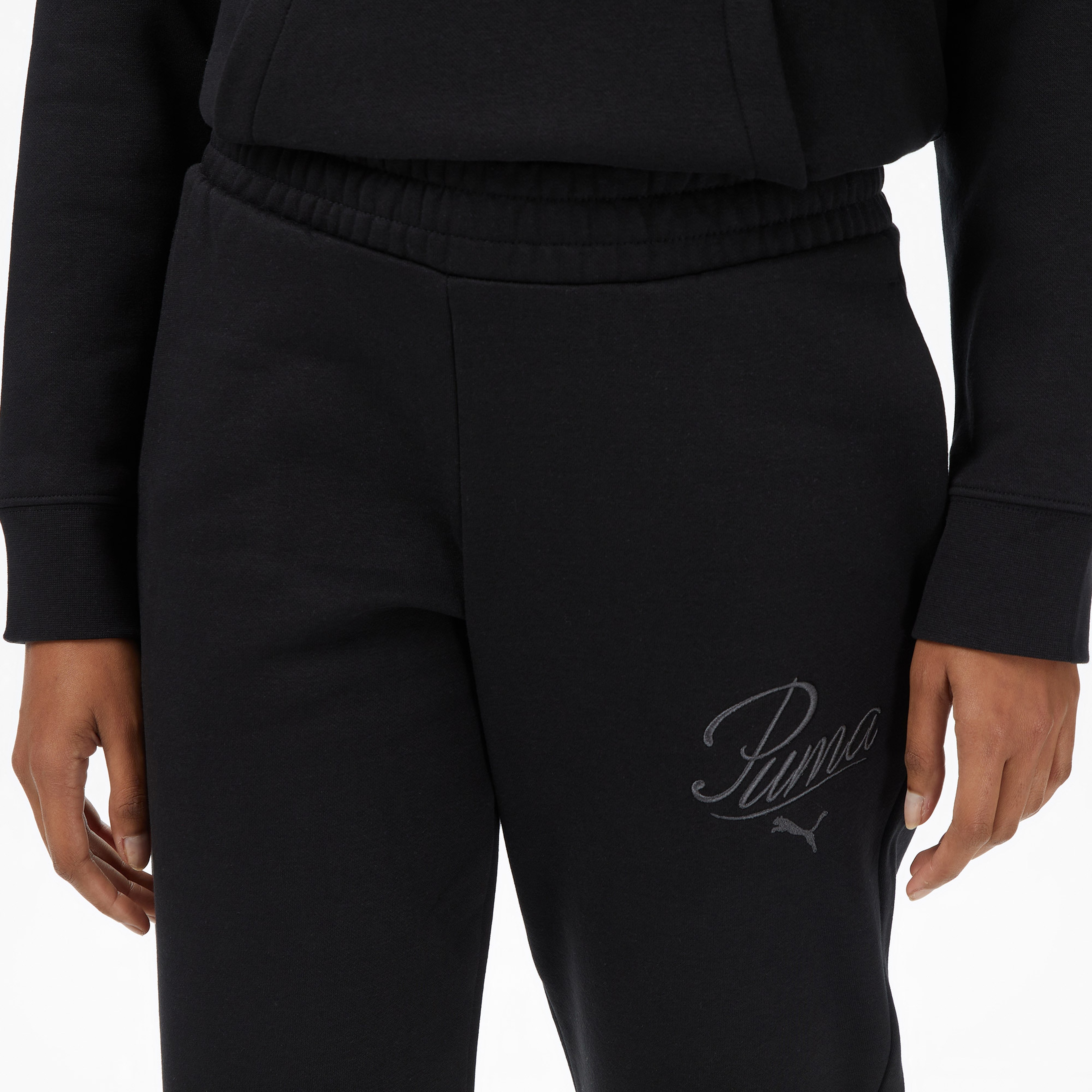 Puma Ess Scrıpt Sweat Kadın Siyah Pantolon