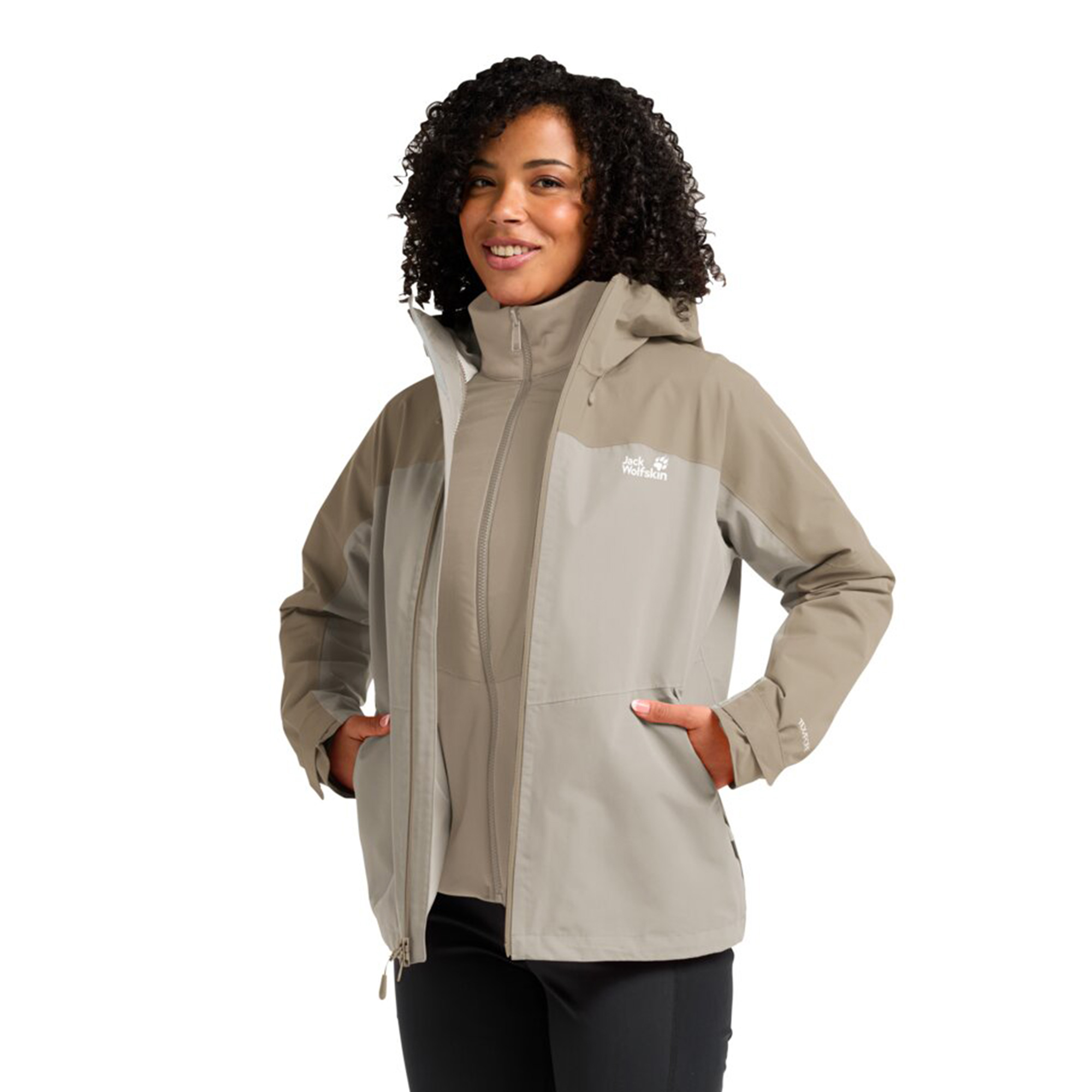 Jack Wolfskin Wild Places 3in4 Kadın Krem Ceket