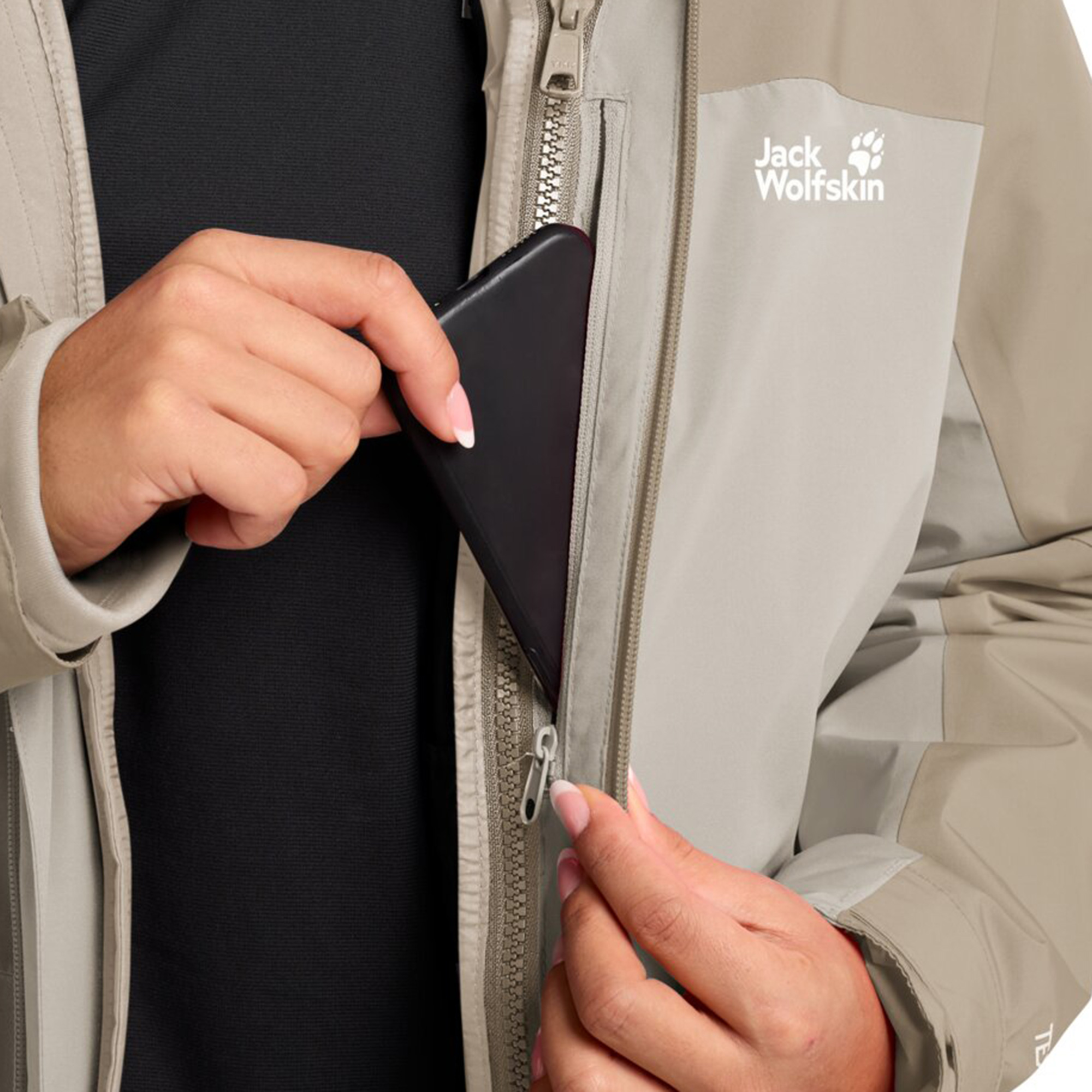 Jack Wolfskin Wild Places 3in4 Kadın Krem Ceket