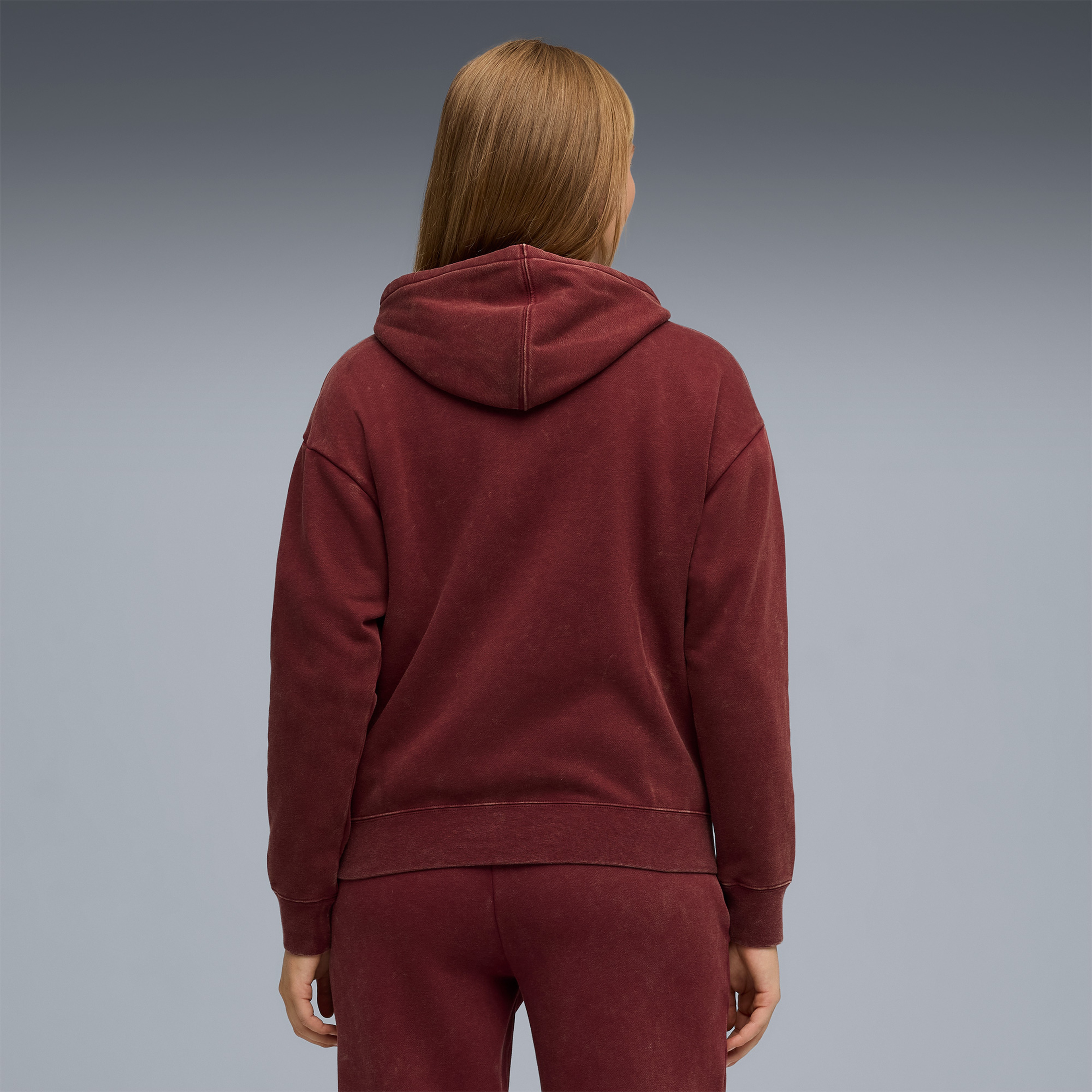 Puma Ess Elevated Wash  Kadın Kırmızı Sweatshirt