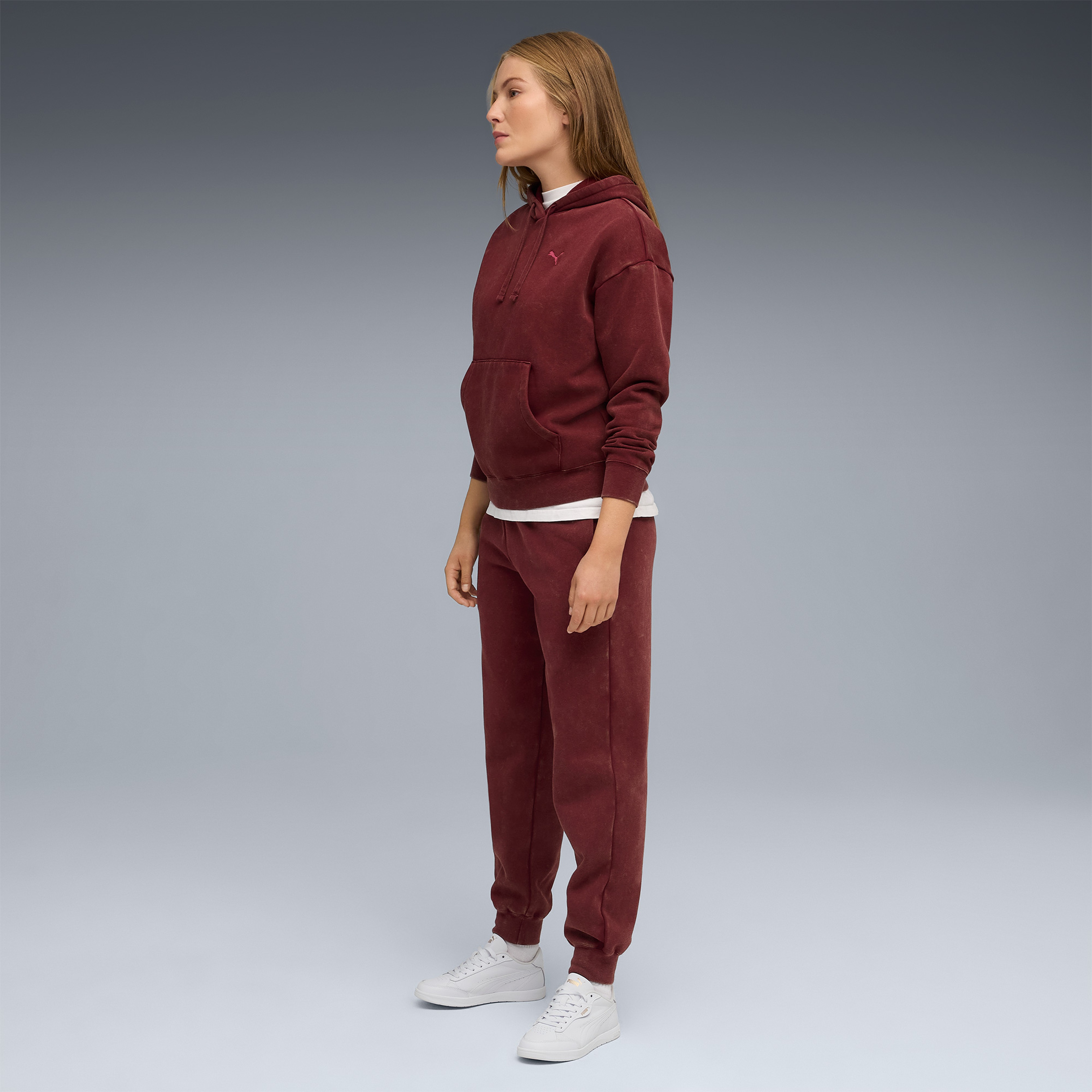 Puma Ess Elevated Wash  Kadın Kırmızı Sweatshirt