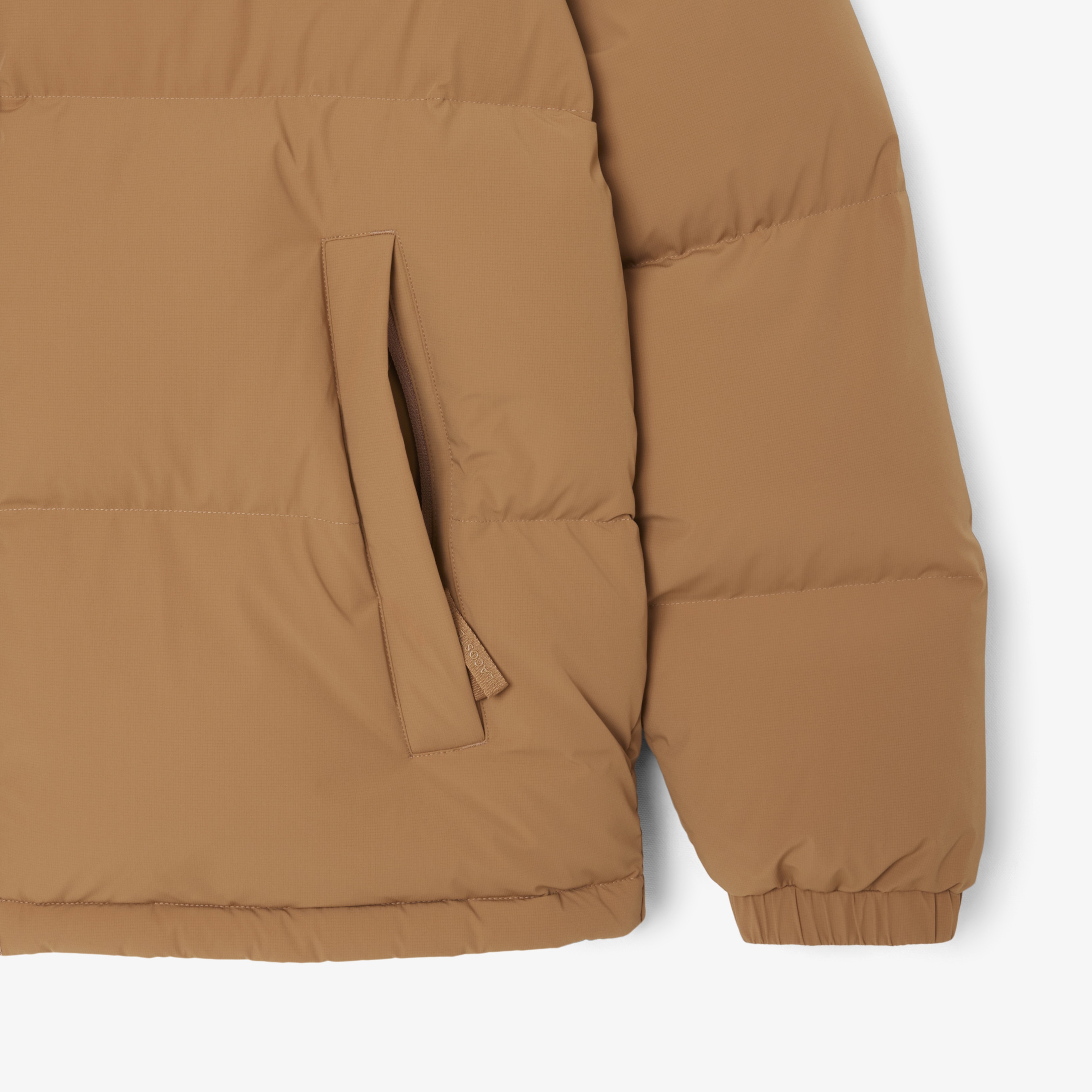 Lacoste Erkek Relaxed Fit Fermuarlı Koyu Kahverengi Mont