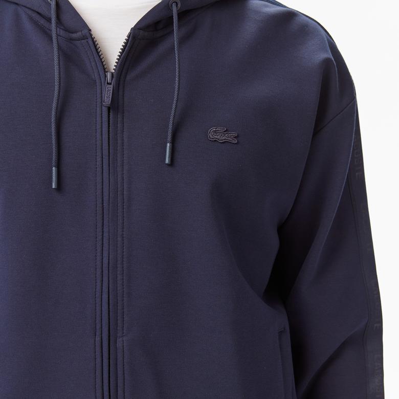 Erkek Relaxed Fit Kapüşonlu Lacivert Sweatshirt