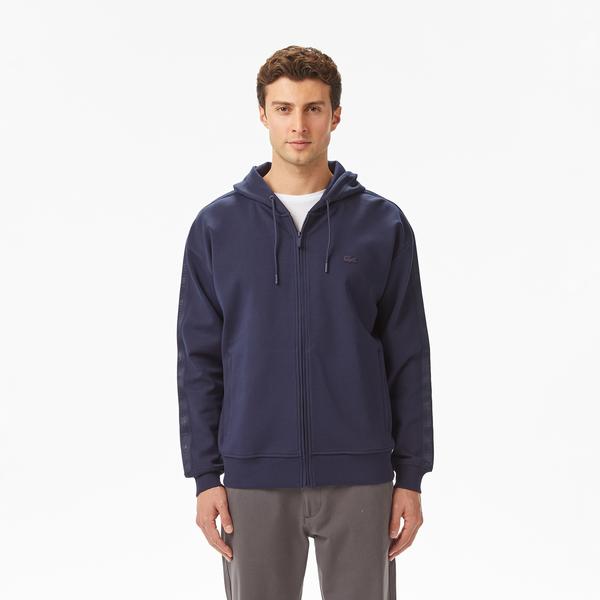 Erkek Relaxed Fit Kapüşonlu Lacivert Sweatshirt