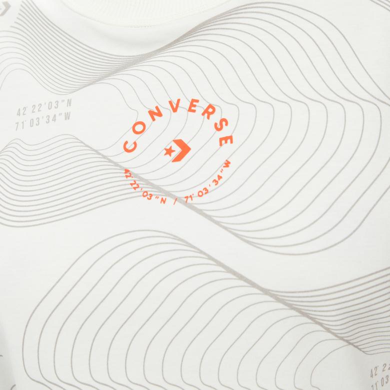 Converse Star Chevron Baskılı Kadın Krem T-Shirt