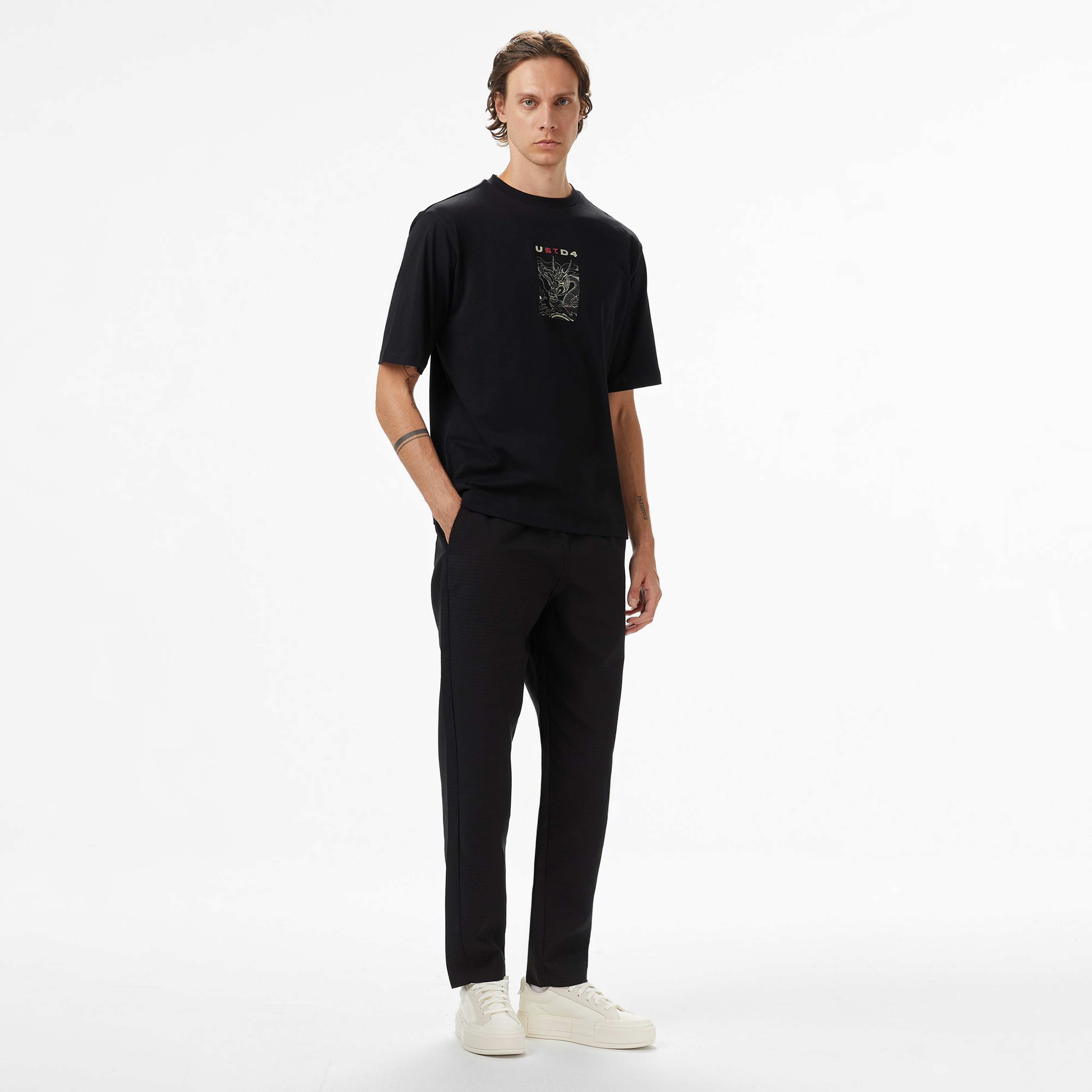 UNITED4 Erkek Siyah T-Shirt